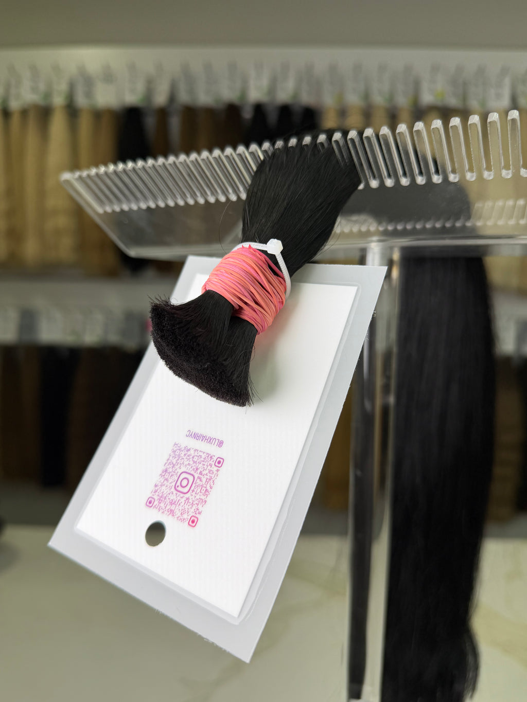 Premium Slavic Colored Hair Black Wavy Bulk 22 Inch | LuxHairNYC