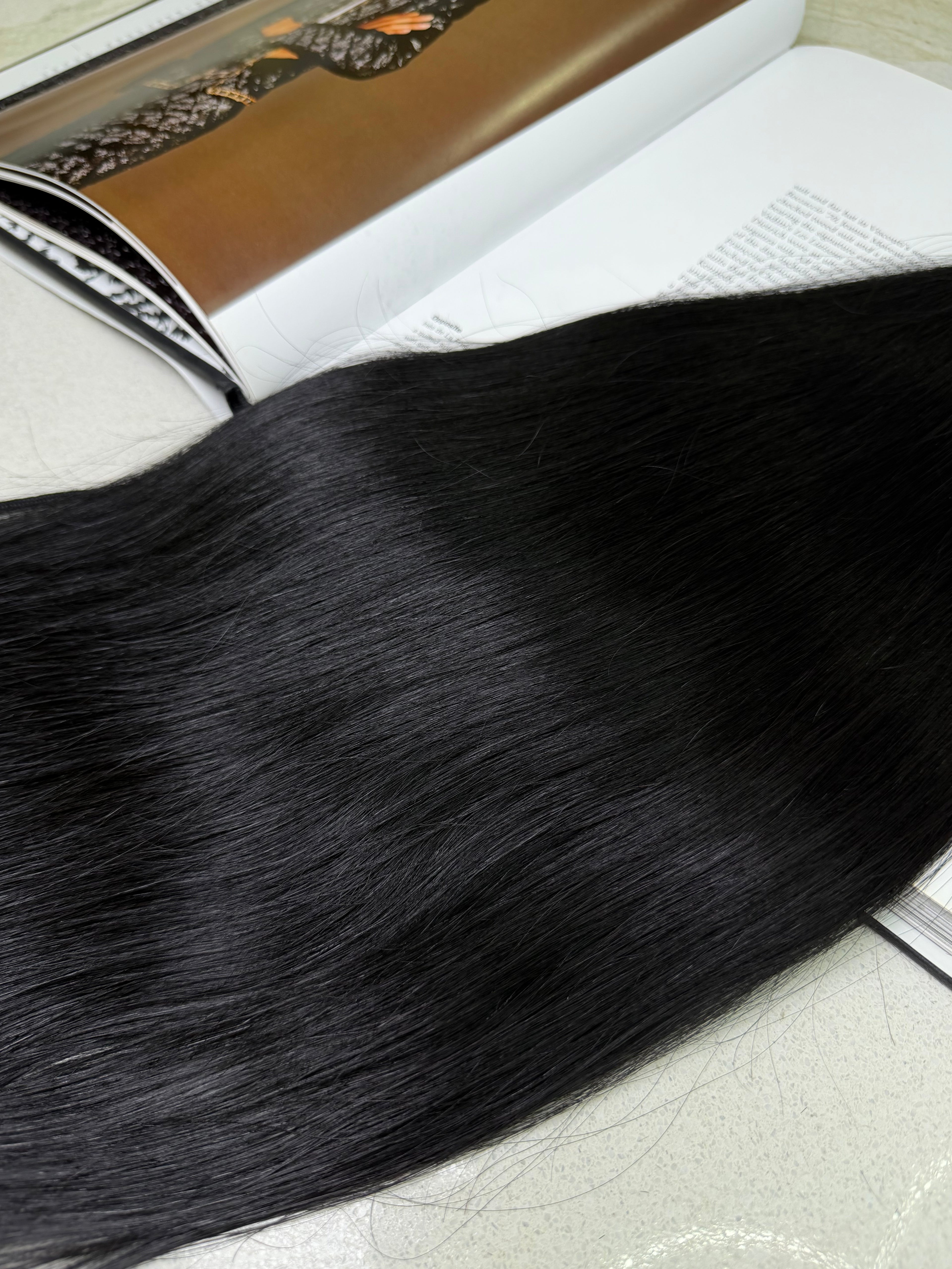 Premium Slavic Colored Hair Black Wavy Bulk 22 Inch | LuxHairNYC