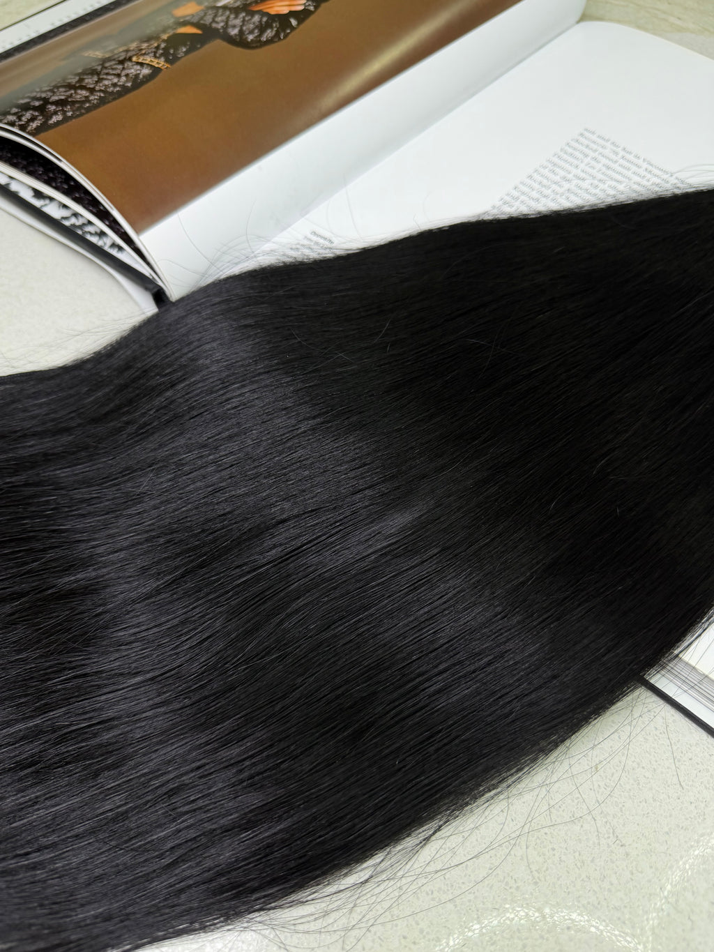 Premium Slavic Colored Hair Black Wavy Bulk 22 Inch | LuxHairNYC