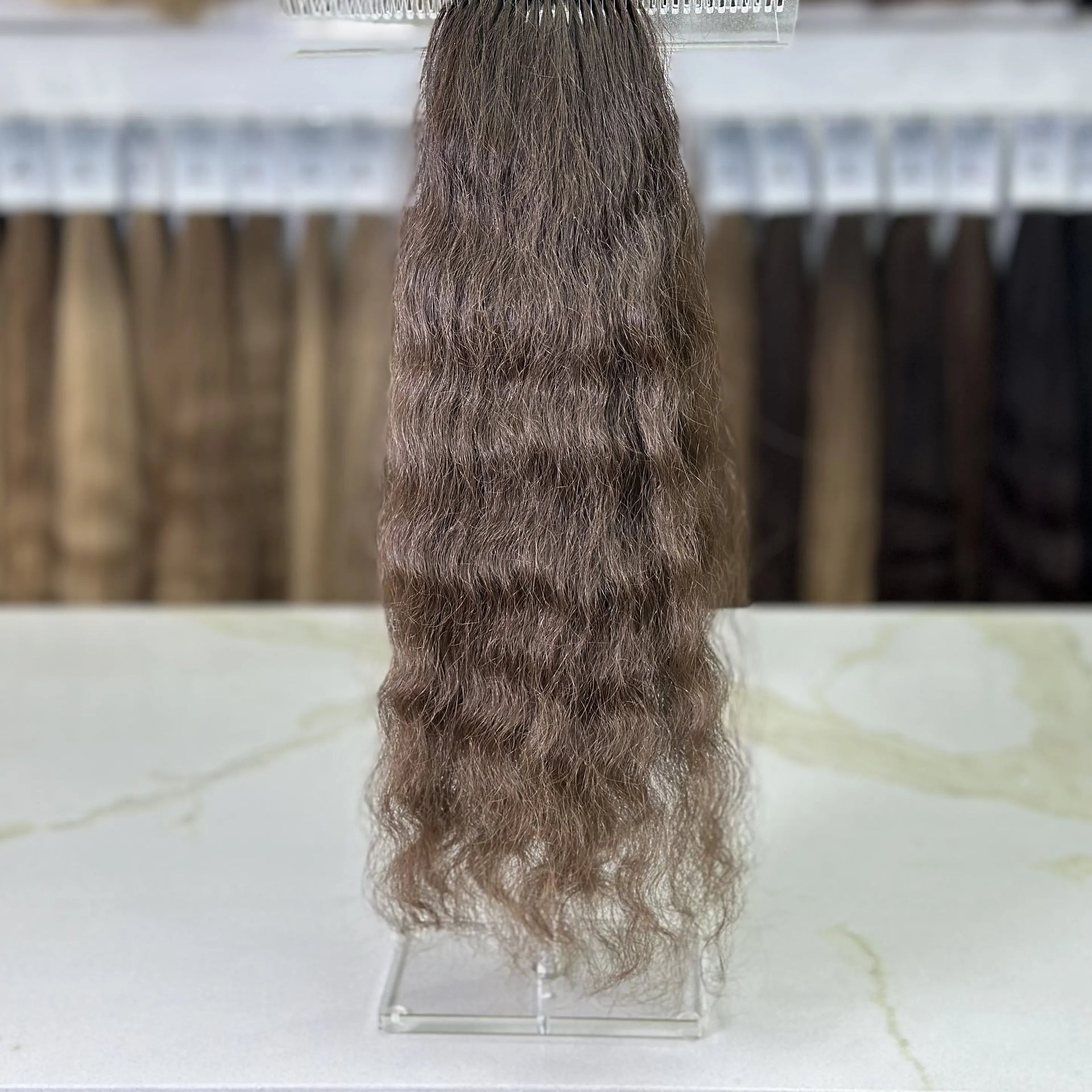 K-tip Slavic hair, colored, curly 20 inch, 108gr, 203str