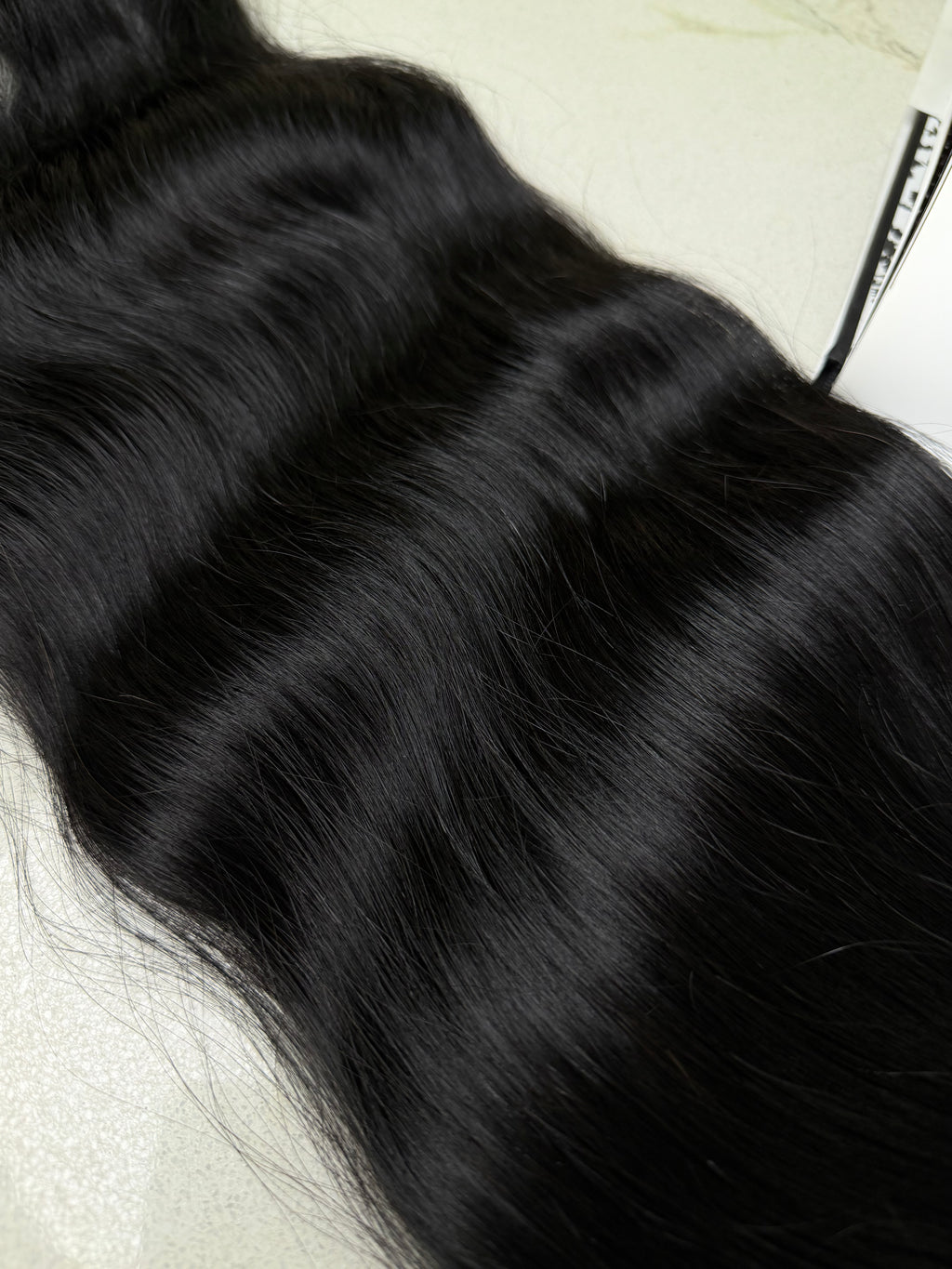 Premium Slavic Colored Hair Black Wavy Bulk 22 Inch | LuxHairNYC
