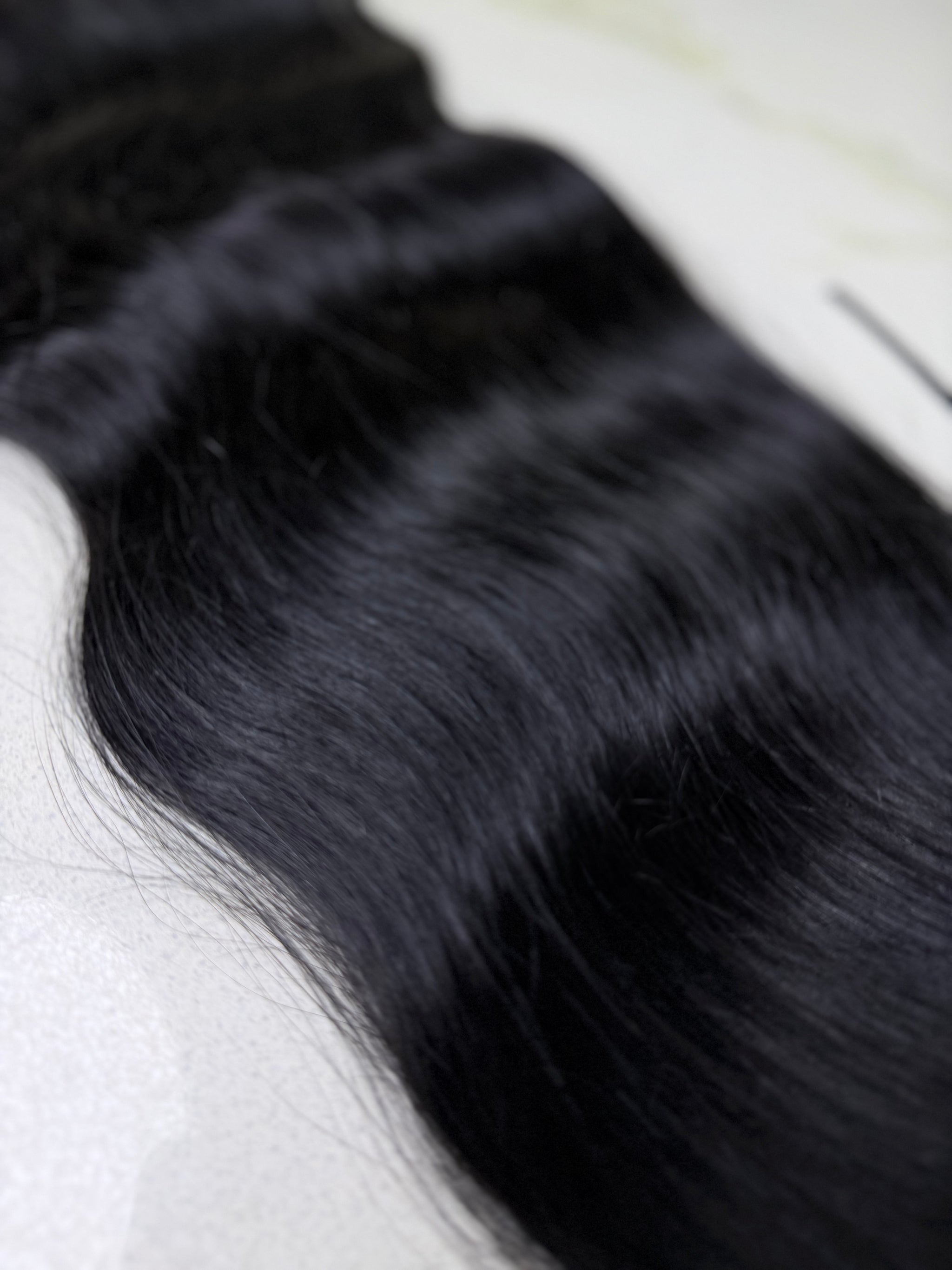 Premium Slavic Colored Hair Black Wavy Bulk 24 Inch | LuxHairNYC