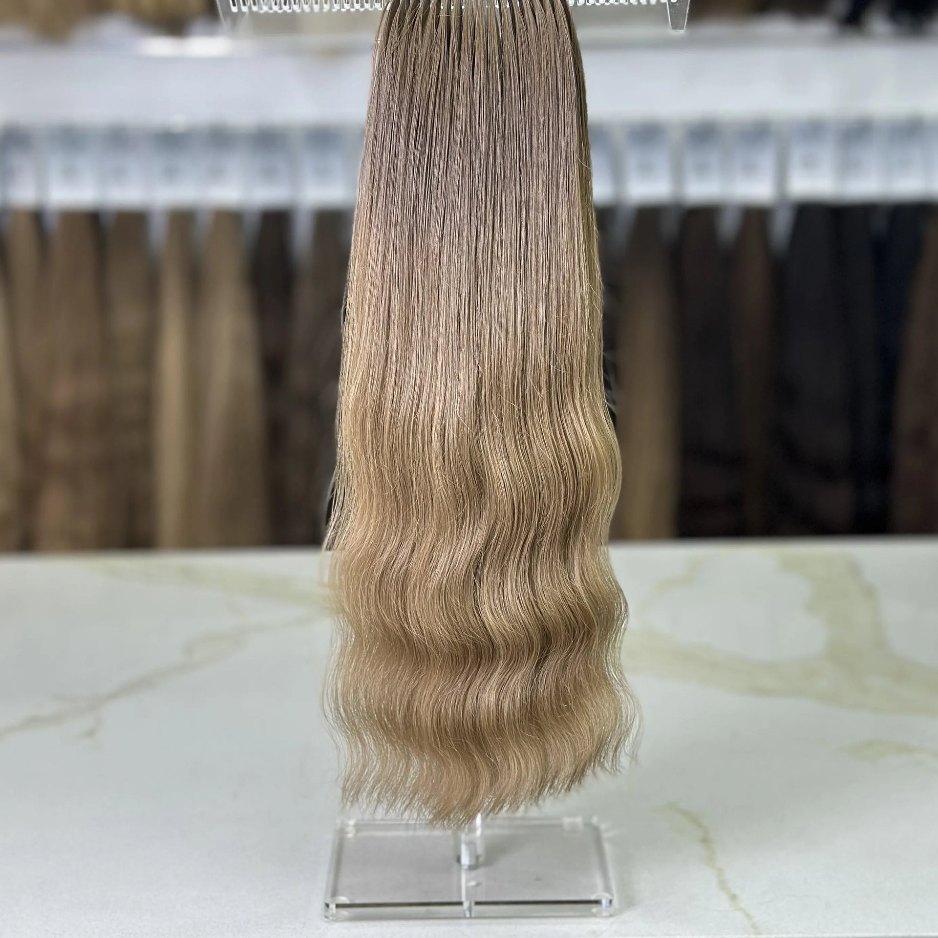 K-tip Slavic hair, colored, wavy 20 inch, 119gr, 200str