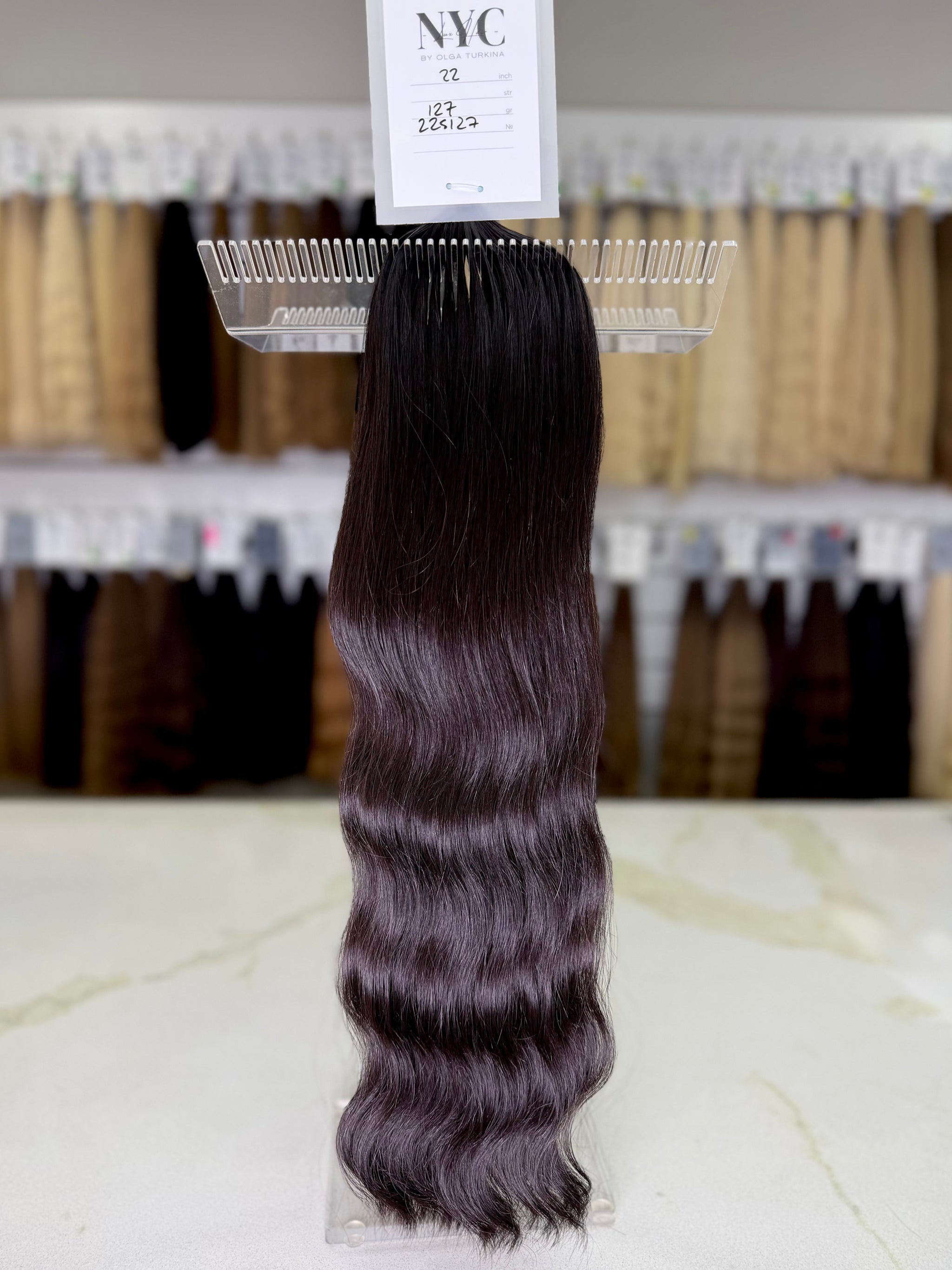 Premium Slavic Colored Hair Dark Brown with Plum Undertone Wavy Bulk 22 Inch | LuxHairNYC
