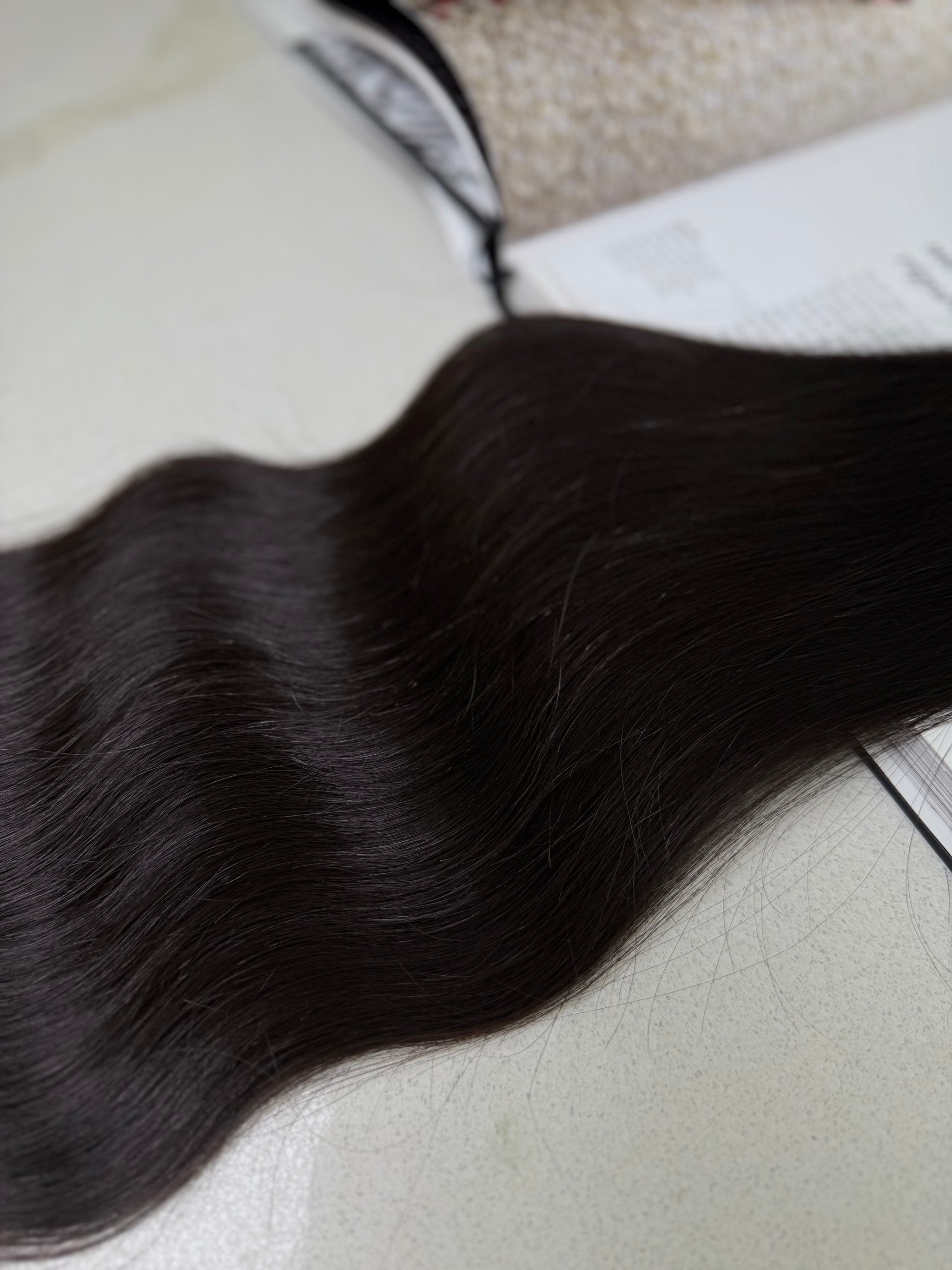 Premium Slavic Colored Hair Dark Brown with Plum Undertone Wavy Bulk 22 Inch | LuxHairNYC
