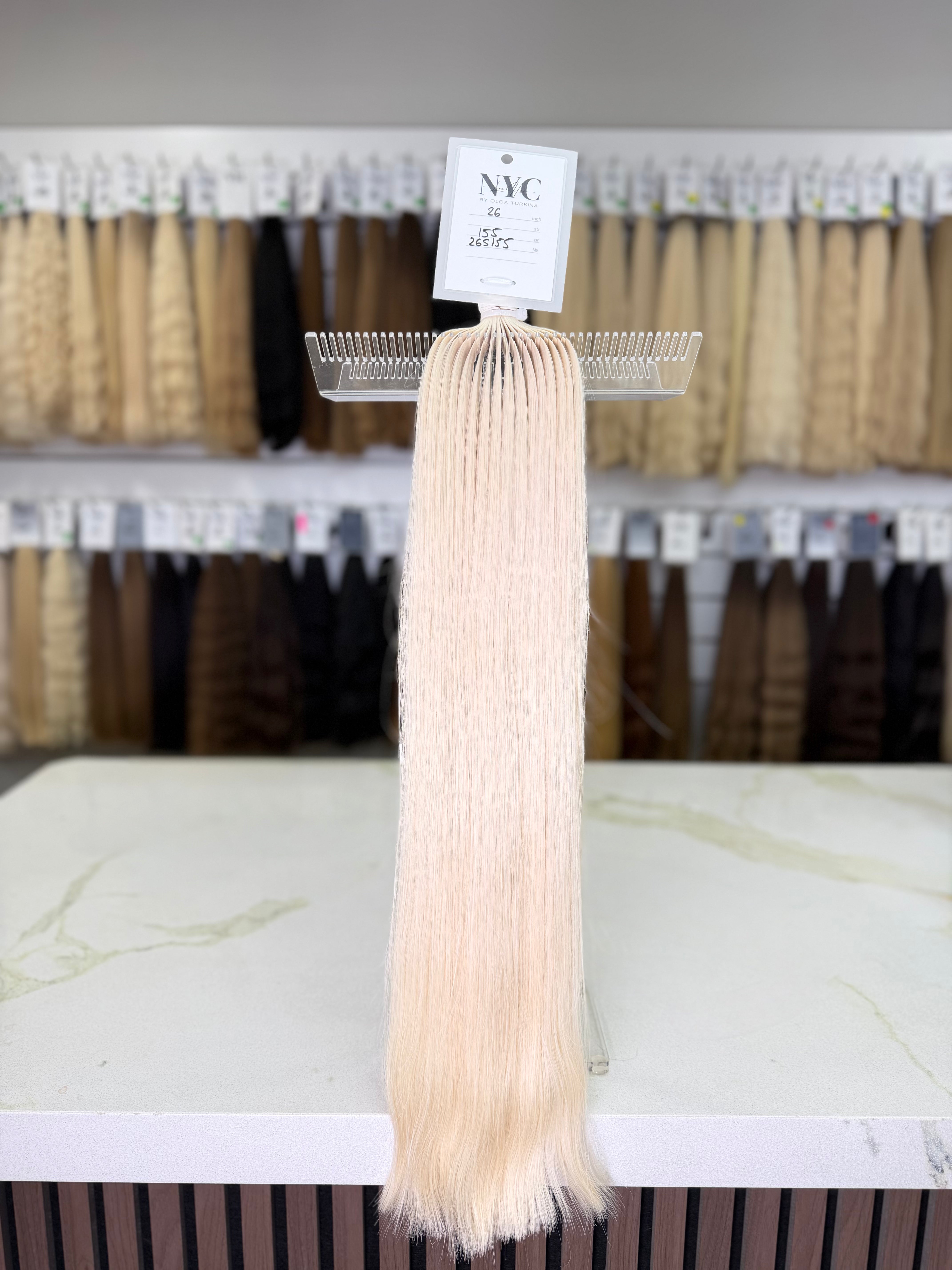 Premium Slavic Hair Blonde Straight Bulk 26 Inch | LuxHairNYC