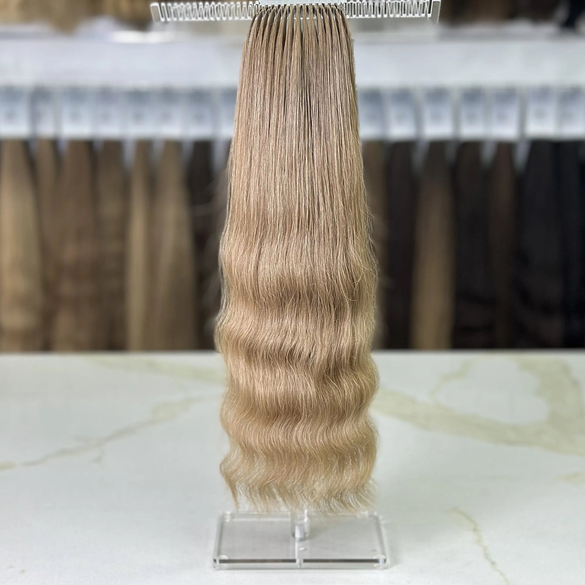 K-tip Slavic hair, colored, wavy 20 inch, 74gr, 165 str