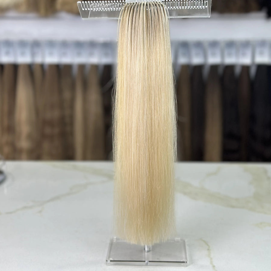 K-tip Slavic hair, colored, straight  22 inch, 69gr, 127str