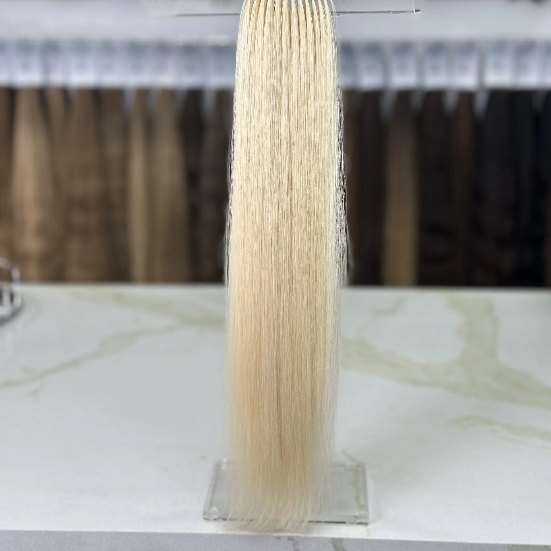 K-tip Slavic hair, colored, straight 22 inch, 73gr, 120 str