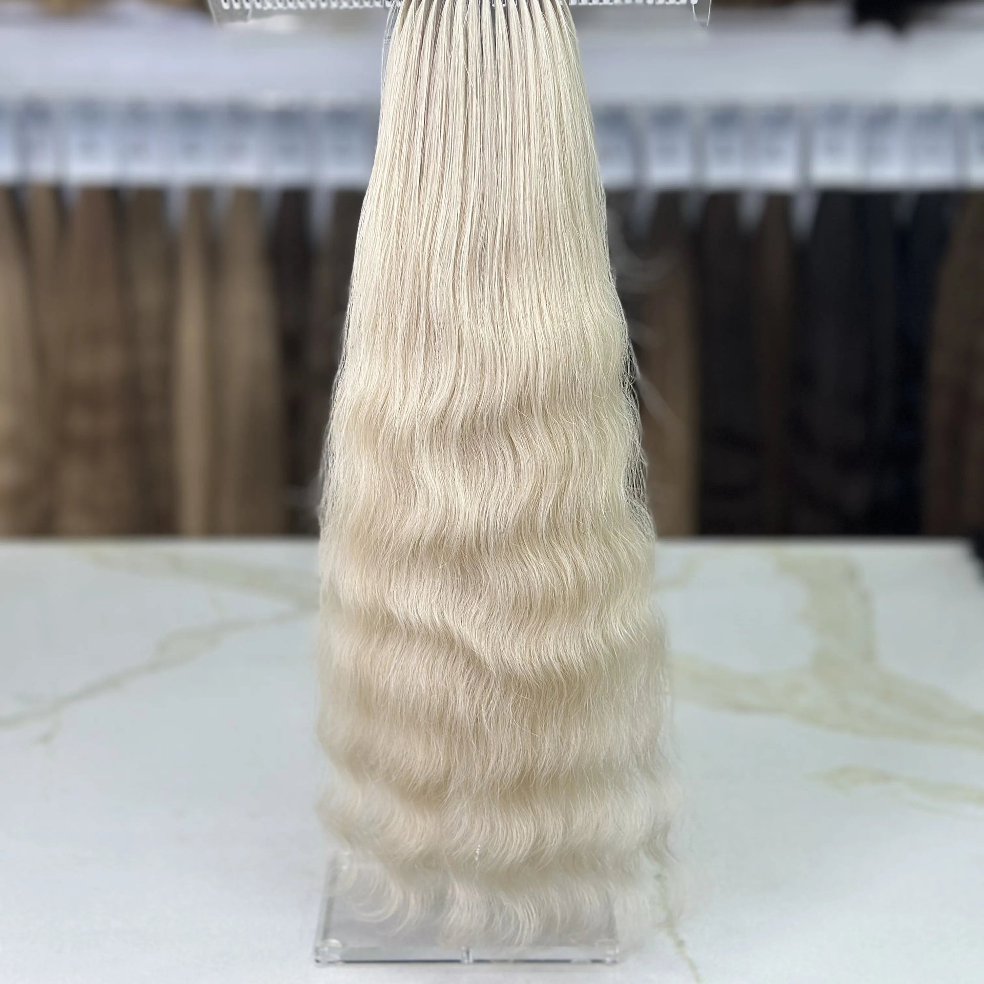 K-tip Slavic hair, colored, wavy 22 inch, 120gr, 204str