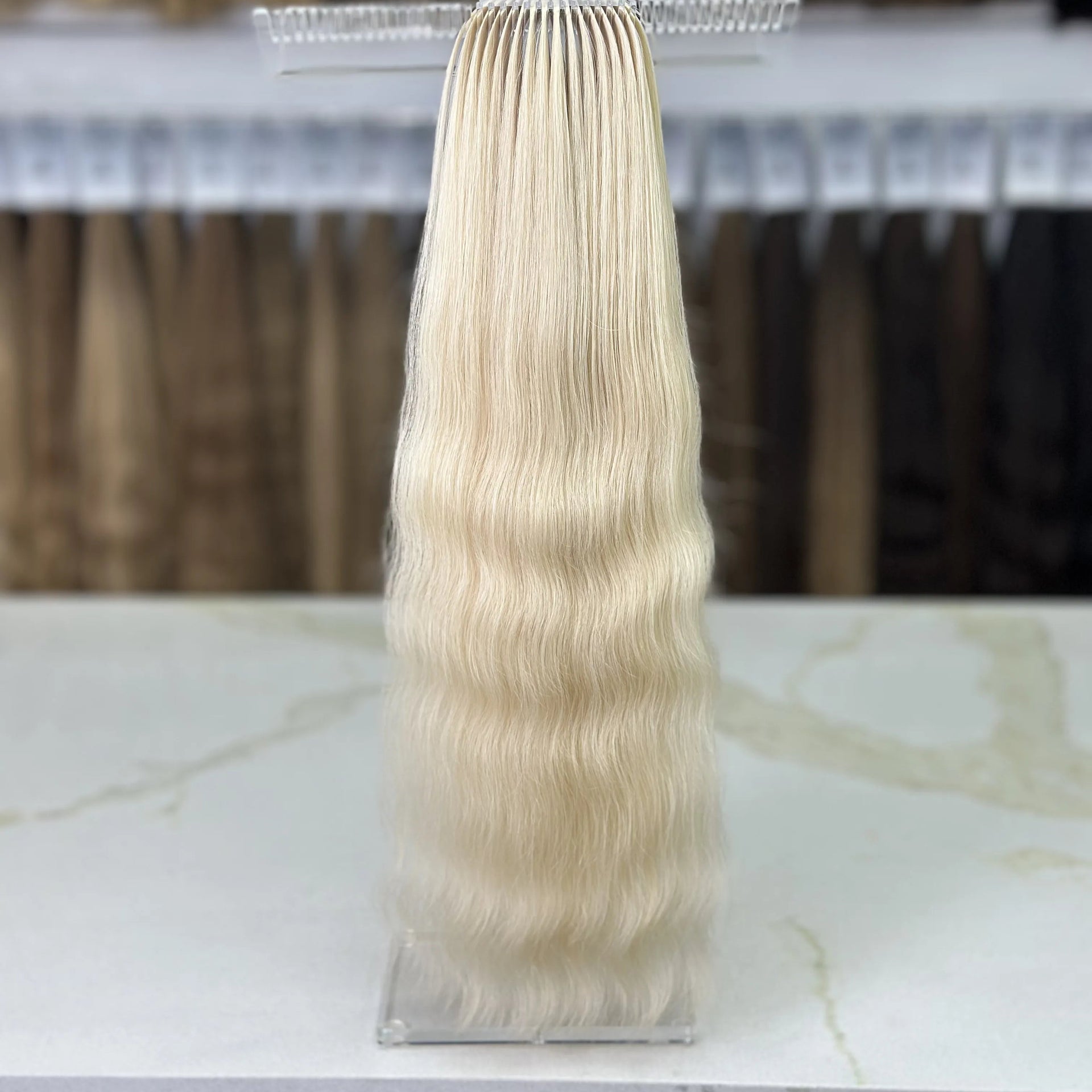 K-tip Slavic hair, colored, wavy 22 inch, 98gr, 182str