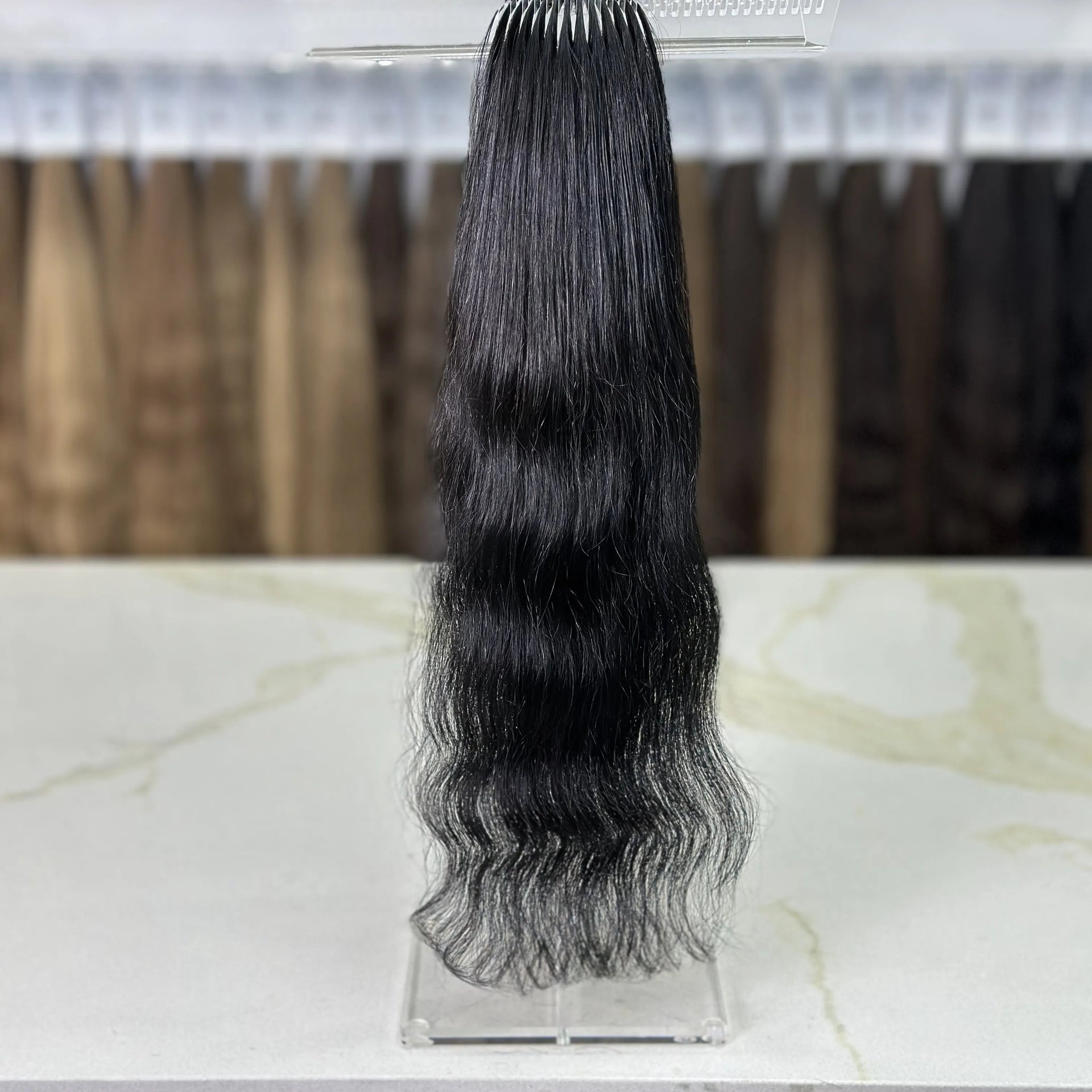 K-tip Slavic hair, colored, wavy 20 inch, 60gr, 130 str
