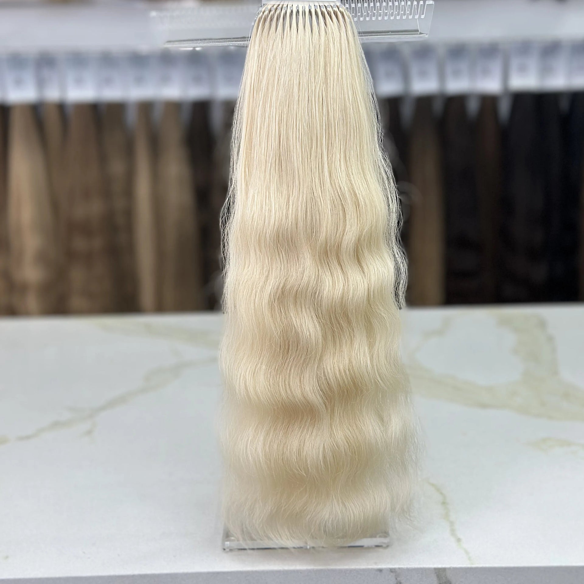 K-tip Slavic hair, colored, wavy 22 inch, 127gr, 219 str