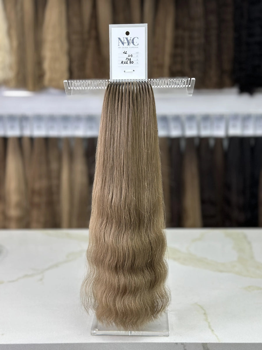 K-tip Slavic hair, colored, wavy 22 inch, 138gr, 213 str