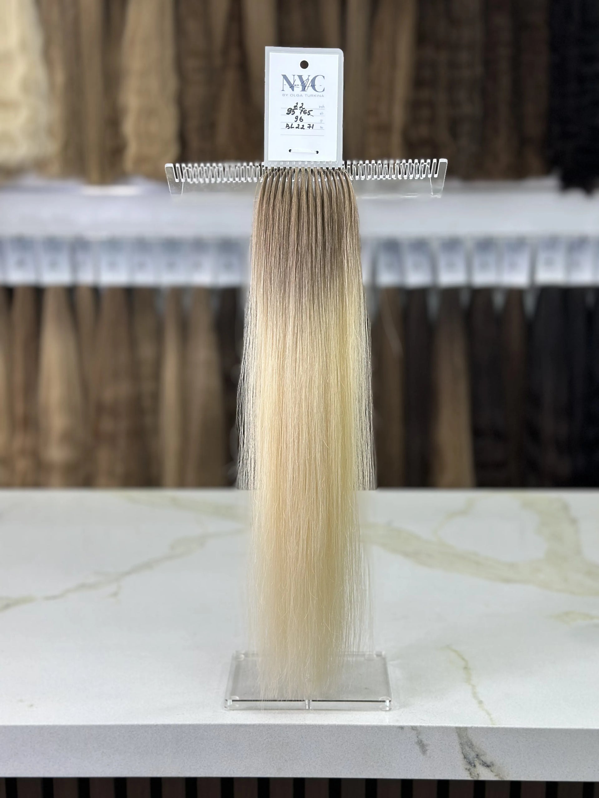 K-tip Slavic hair, colored, straight  22 inch, 40gr, 95str