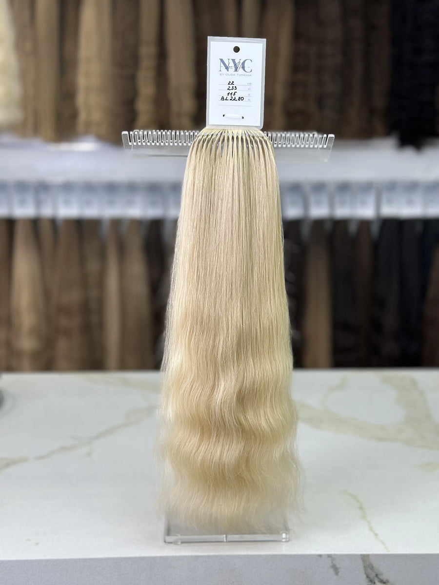 K-tip Slavic hair, colored, wavy 22 inch, 115gr, 233 str