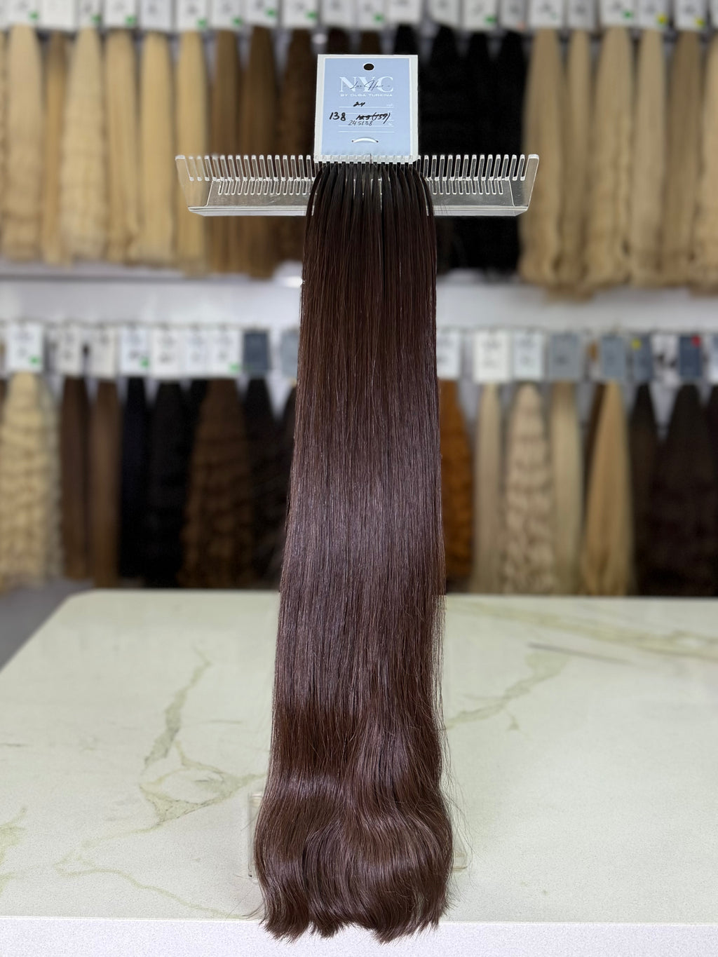 Premium Slavic Colored Hair Brown Wavy Bulk 24 Inch | LuxHairNYC