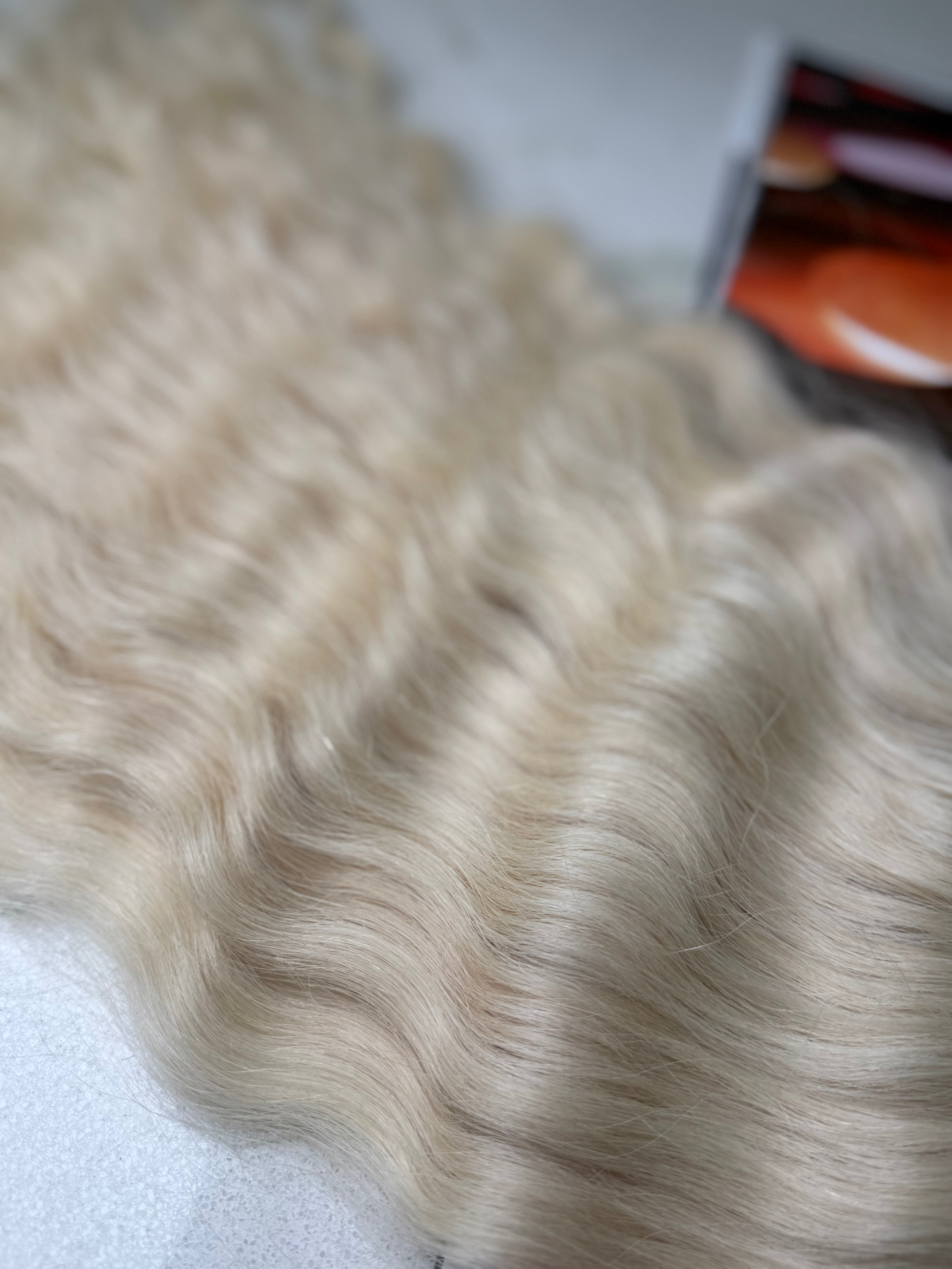 Premium Slavic Hair Blonde Curly Bulk 24 Inch | LuxHairNYC