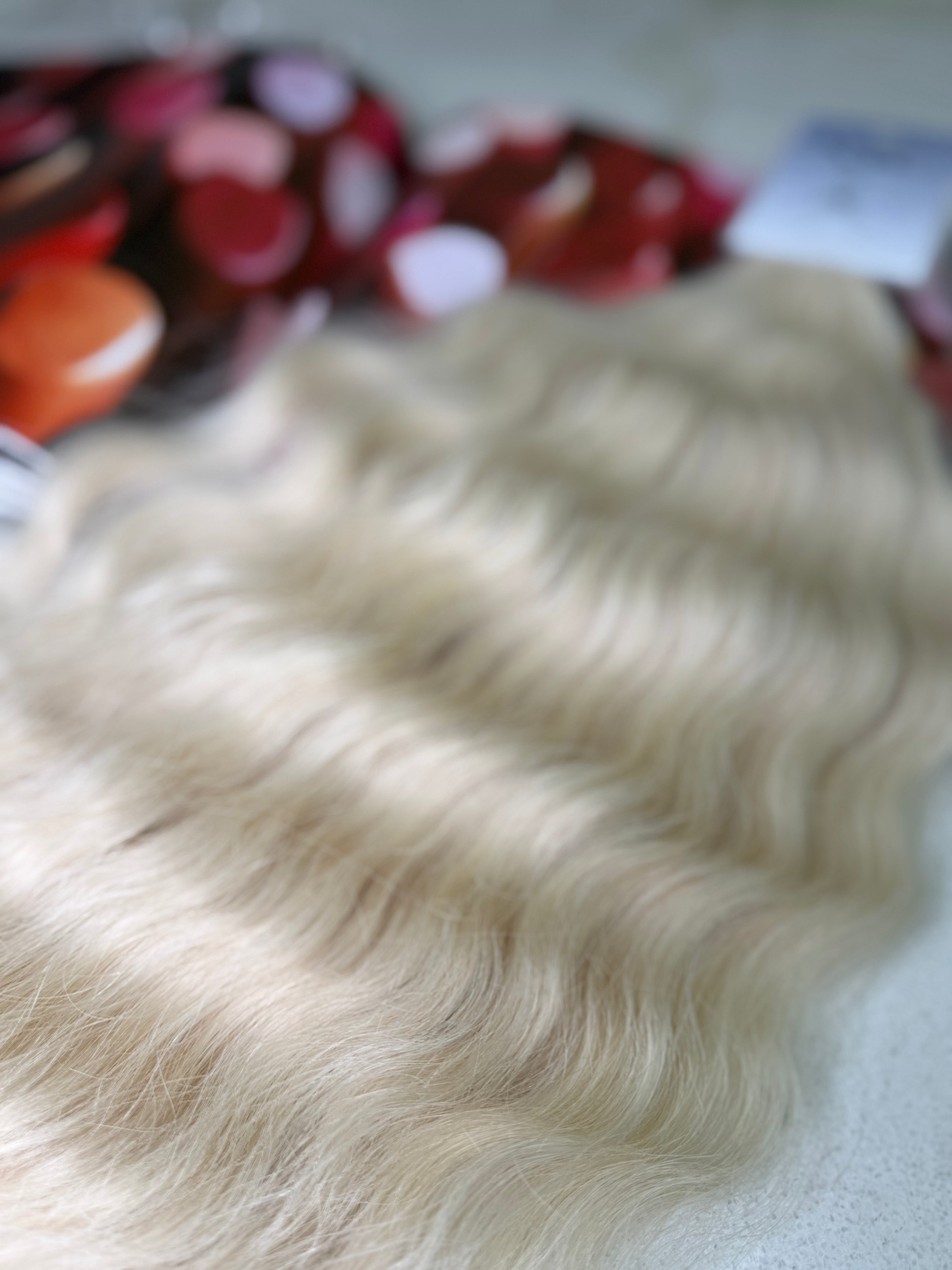 Premium Slavic Hair Blonde Curly Bulk 24 Inch | LuxHairNYC