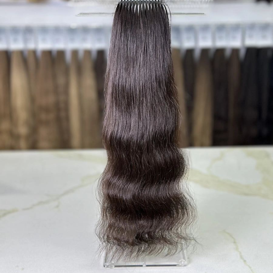 K-tip Slavic hair, colored, wavy 22 inch, 131gr, 197str
