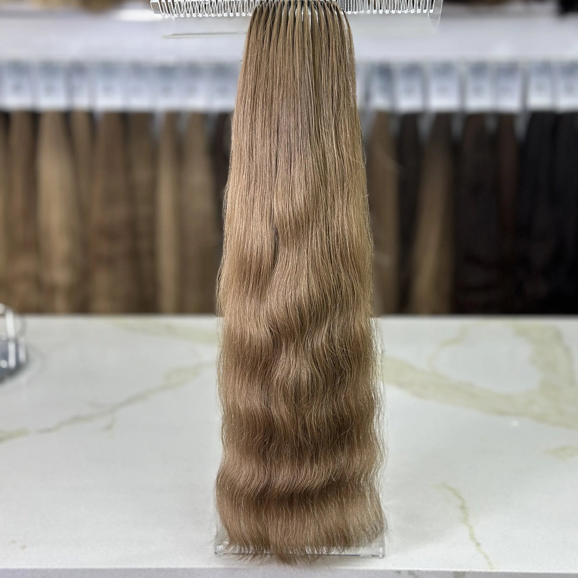 K-tip Slavic hair, colored, wavy 22 inch, 127gr, 221 str
