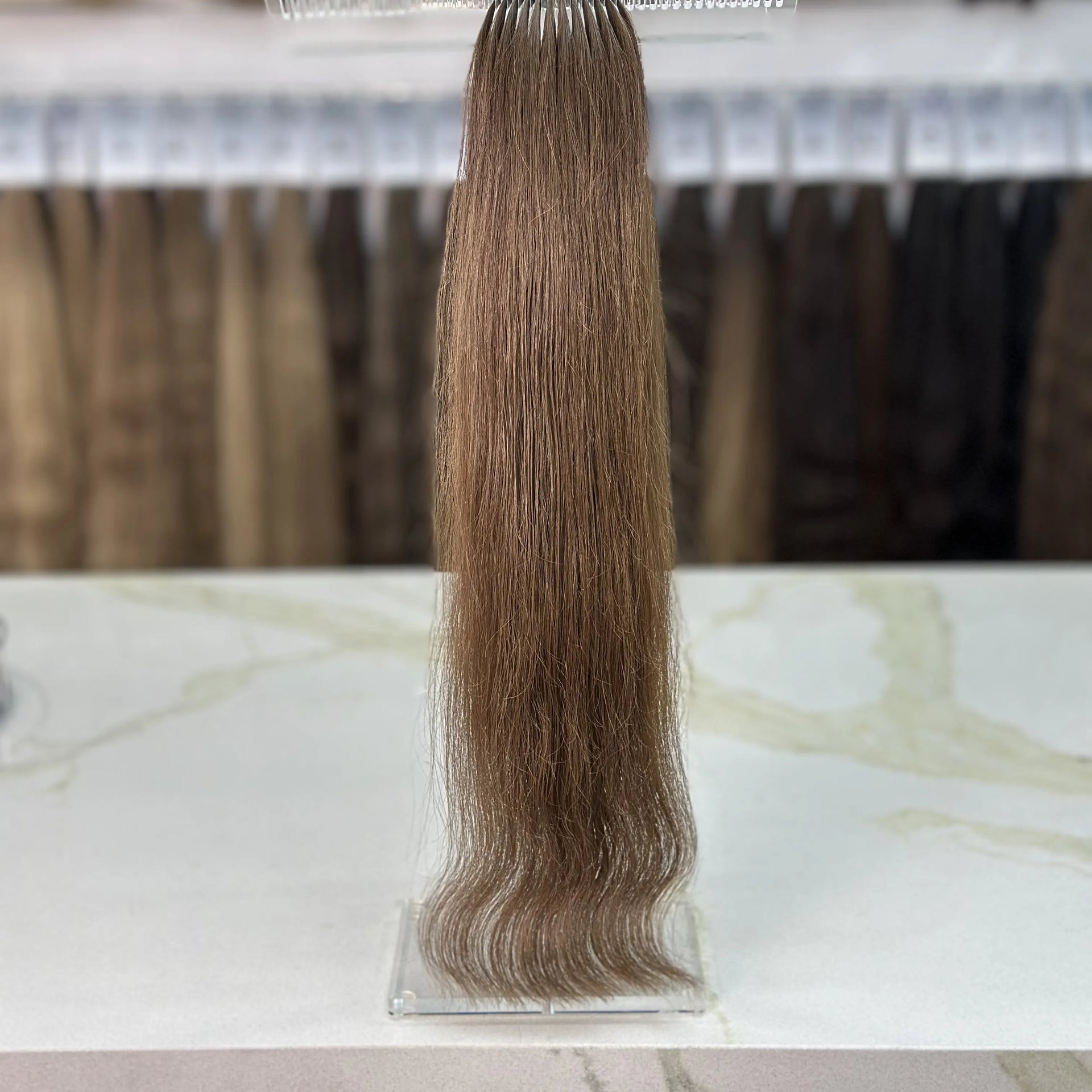 K-tip Slavic hair, colored, wavy 22 inch, 129gr, 193str