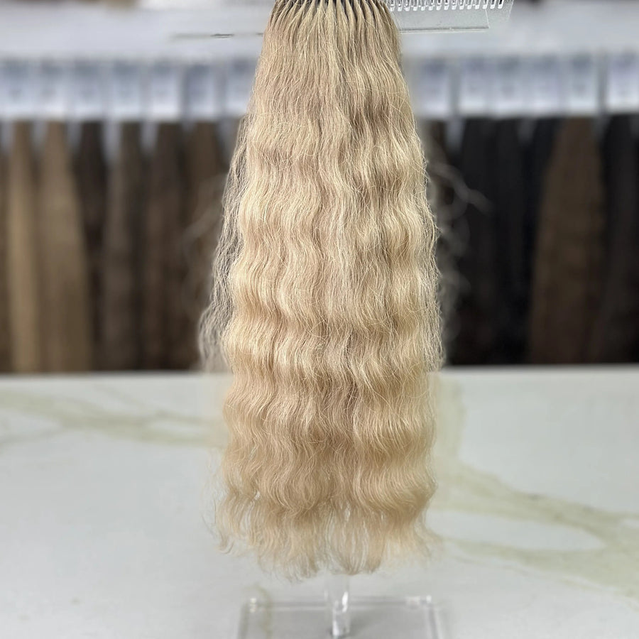 K-tip Slavic hair, colored, curly 18 inch, 92gr, 227str