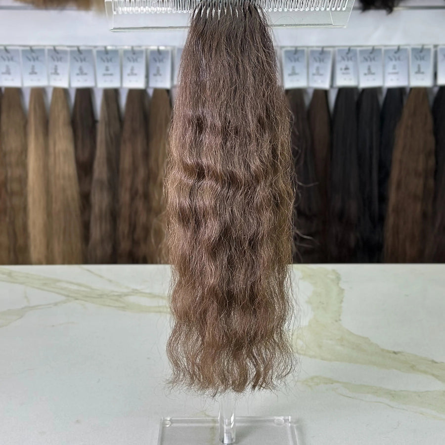 K-tip Slavic hair, colored, curly 18 inch, 53gr, 129str