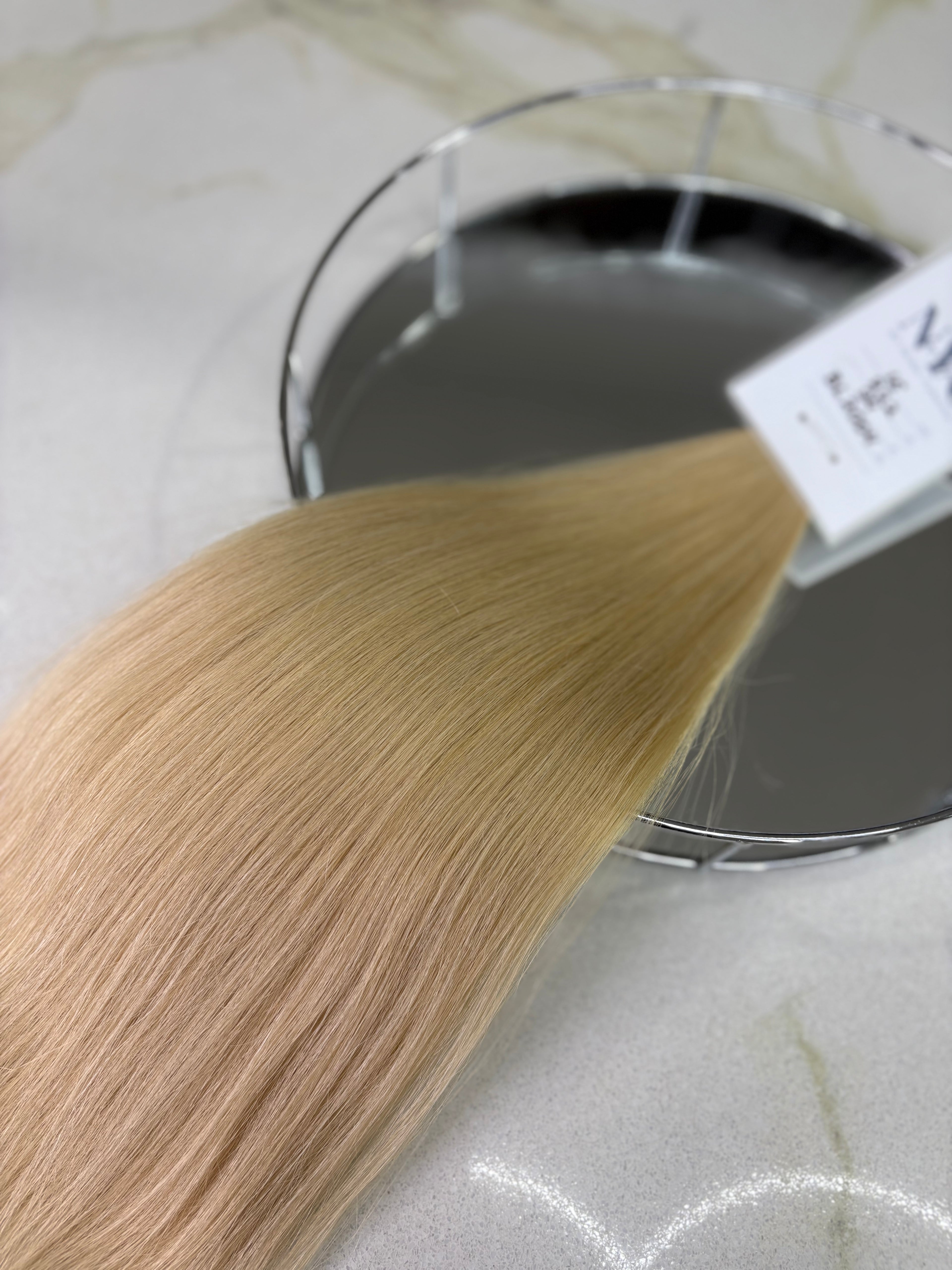 Premium Slavic K-Tip Extensions – Blonde Straight 16" | 222 Strands | 94 g