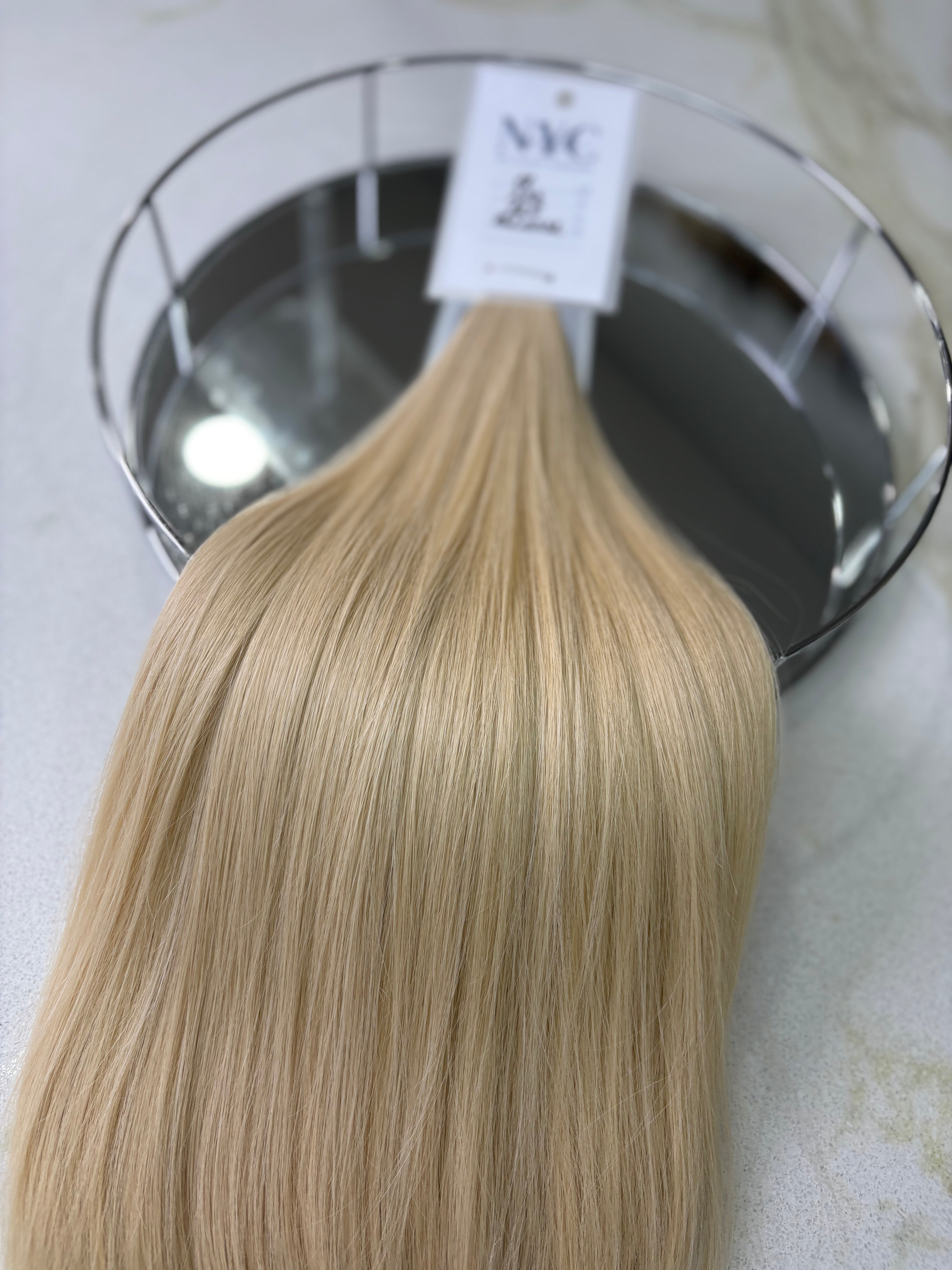 Premium Slavic K-Tip Extensions – Blonde Wavy 18