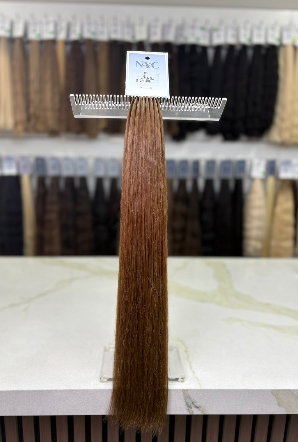 Premium Slavic K-Tip Extensions – Light Brown Straight 24" | 211 Strands | 126 g