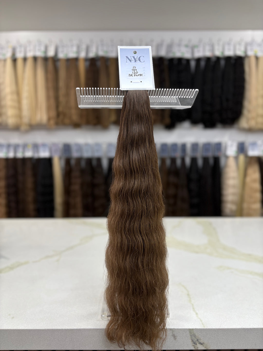 Premium Slavic K-Tip Extensions – Light Brown Wavy 24" | 184 Strands | 120 g