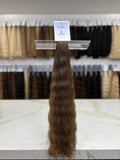 Premium Slavic K-Tip Extensions – Light Brown Wavy 24" | 201 Strands | 134 g