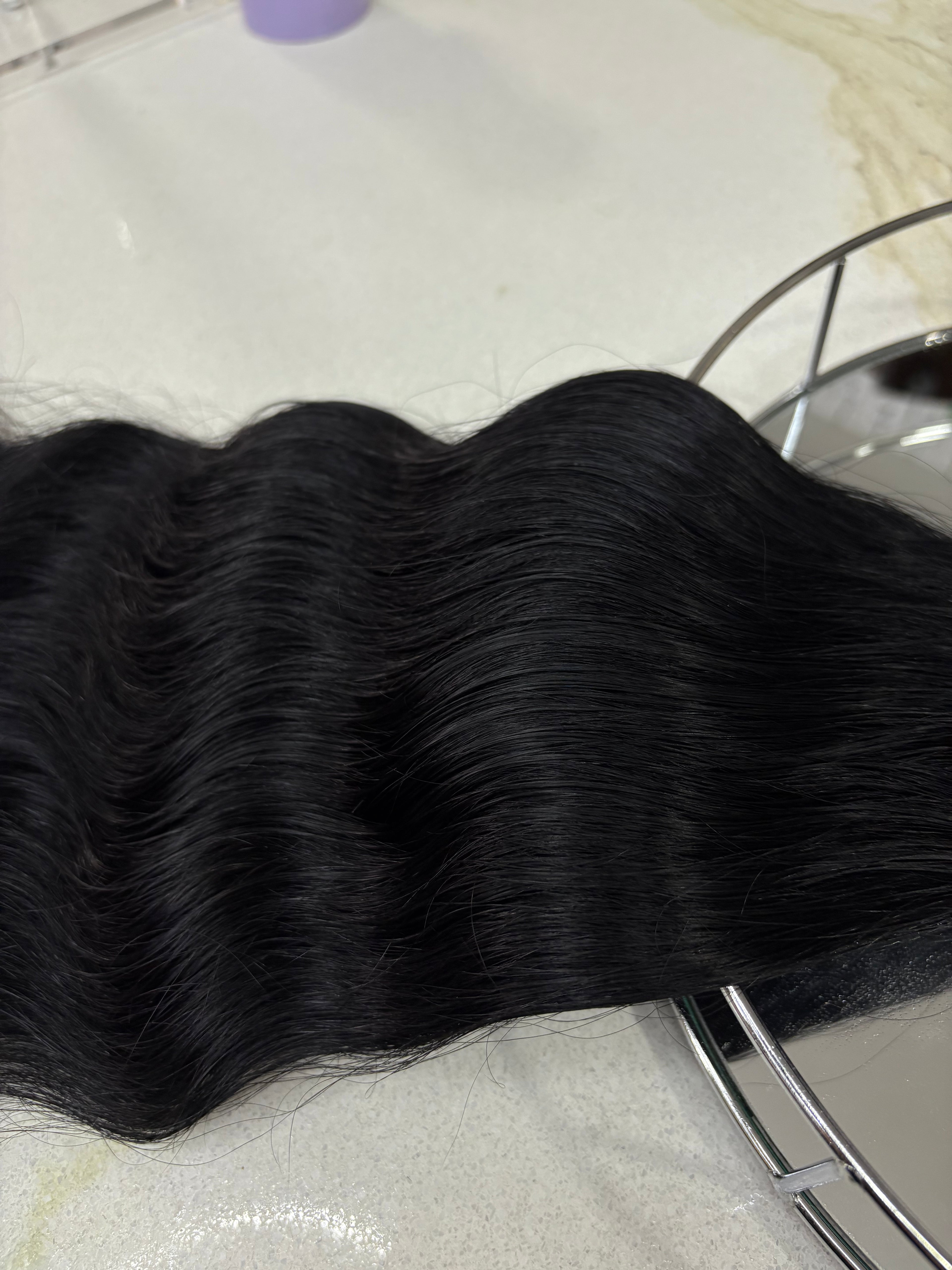 Premium Slavic K-Tip Extensions – Black Wavy 18" | 238 Strands | 109 g