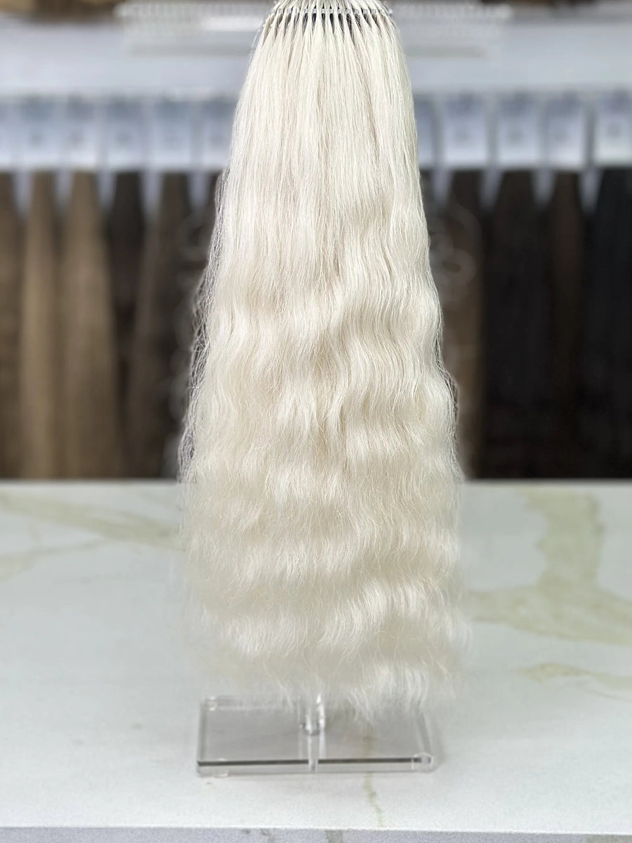 K-tip Slavic hair, colored, curly 20 inch, 142gr, 234str