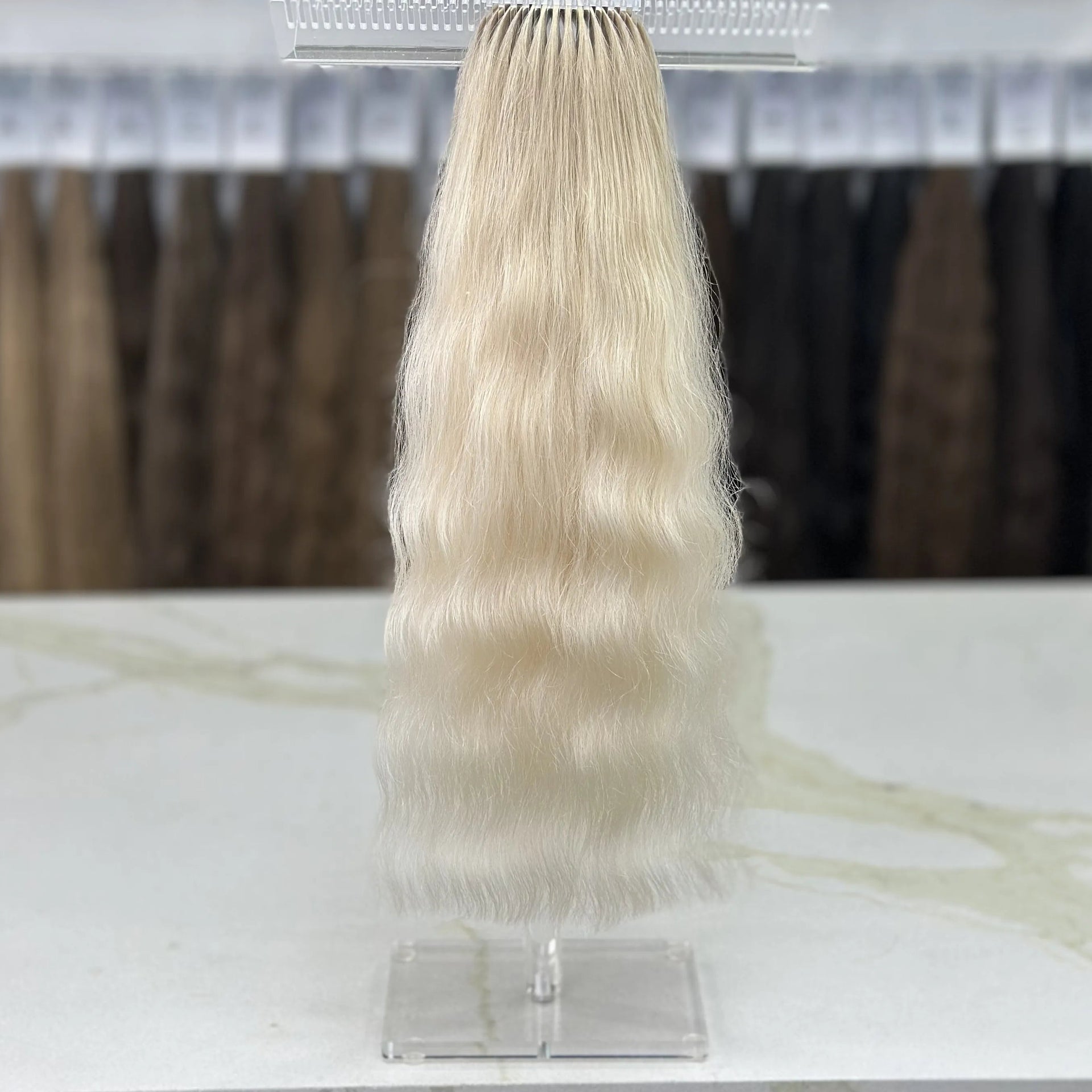 K-tip Slavic hair, colored, wavy 20 inch, 72gr, 156str