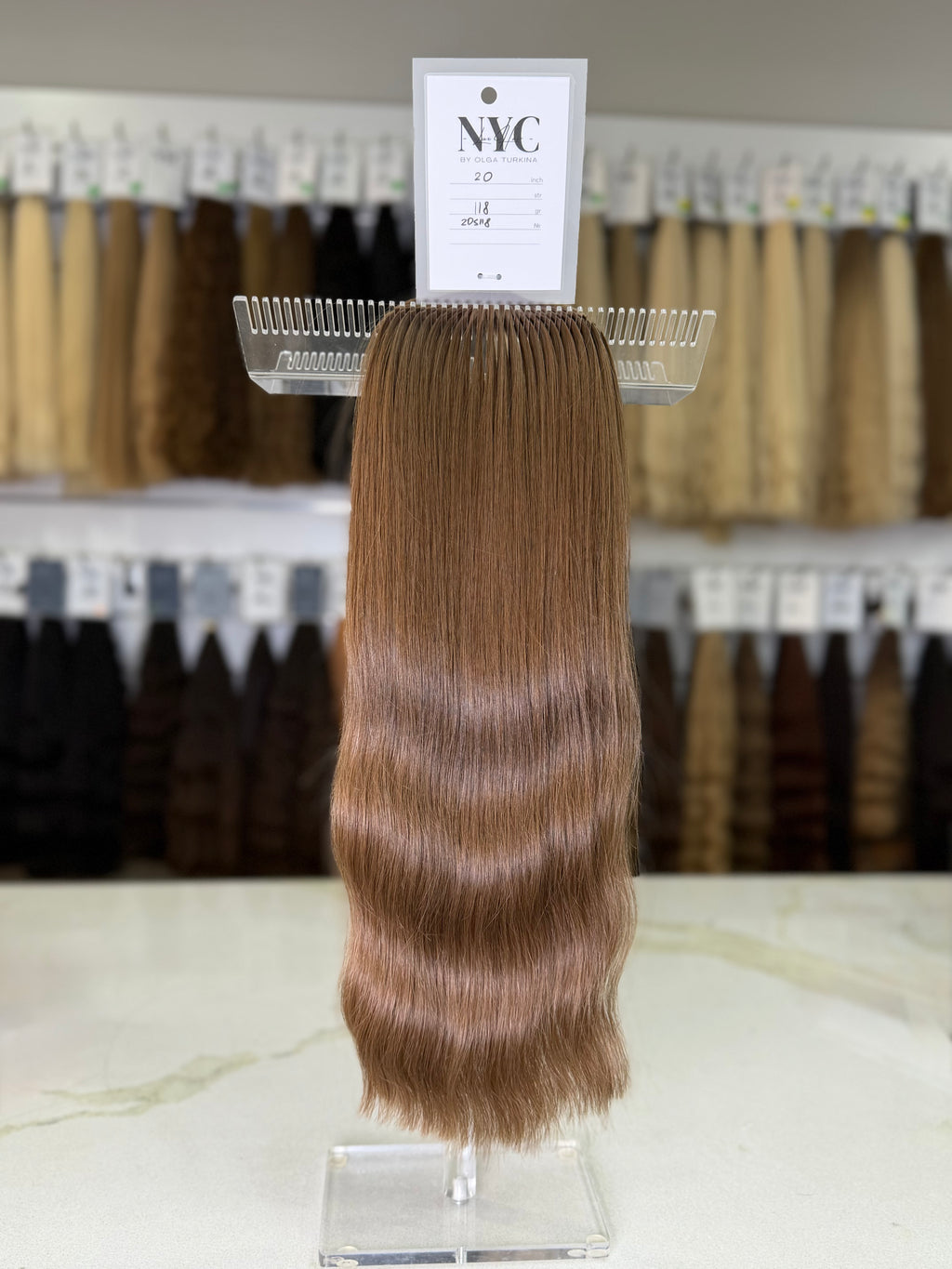 Premium Slavic Colored Hair Brown Wavy Bulk 20 Inch | LuxHairNYC