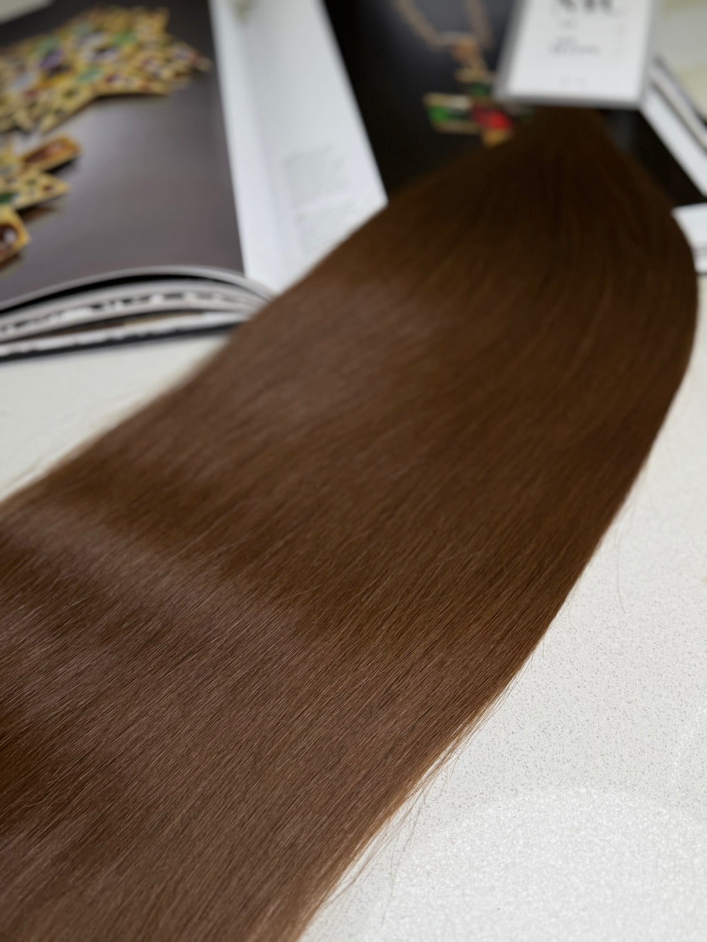 Premium Slavic Hair Brown Straight Bulk 22 Inch | LuxHairNYC