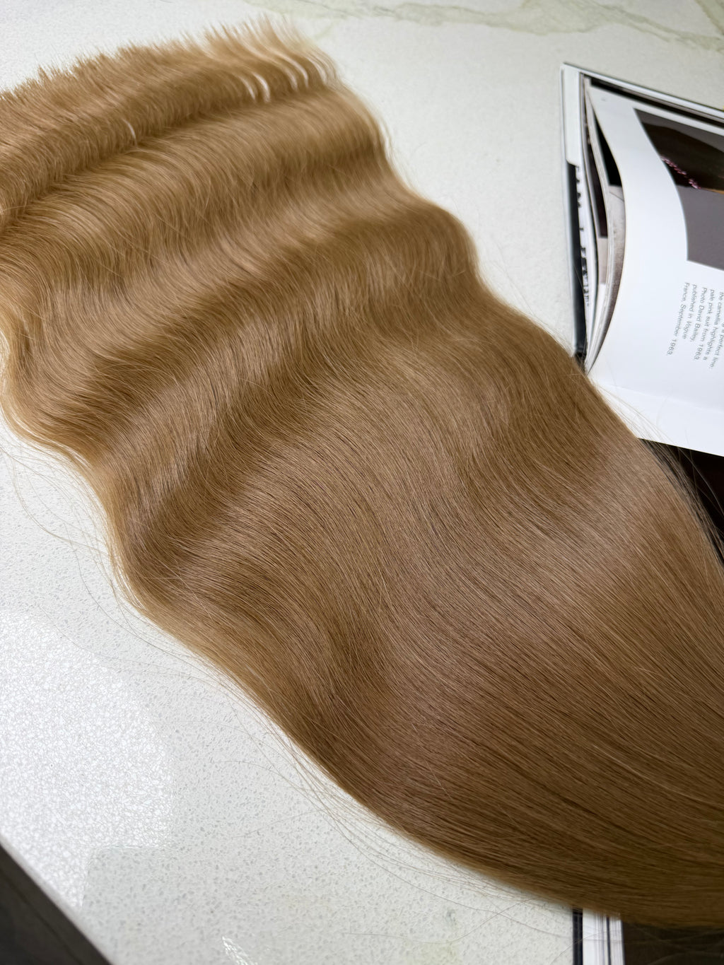 Premium Slavic Colored Hair Light Brown Wavy Bulk 20 Inch | LuxHairNYC