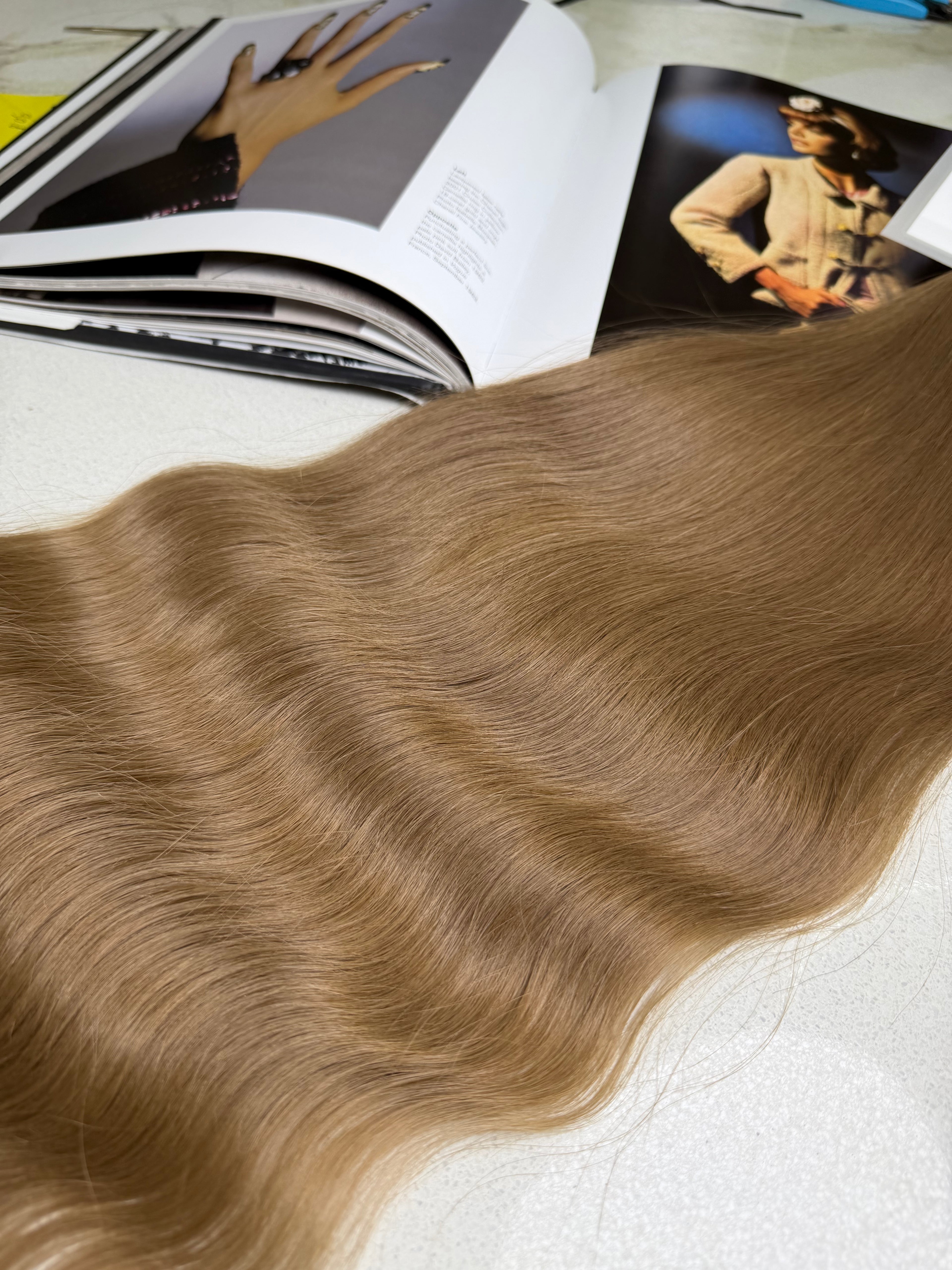 Premium Slavic Colored Hair Light Brown Wavy Bulk 20 Inch | LuxHairNYC