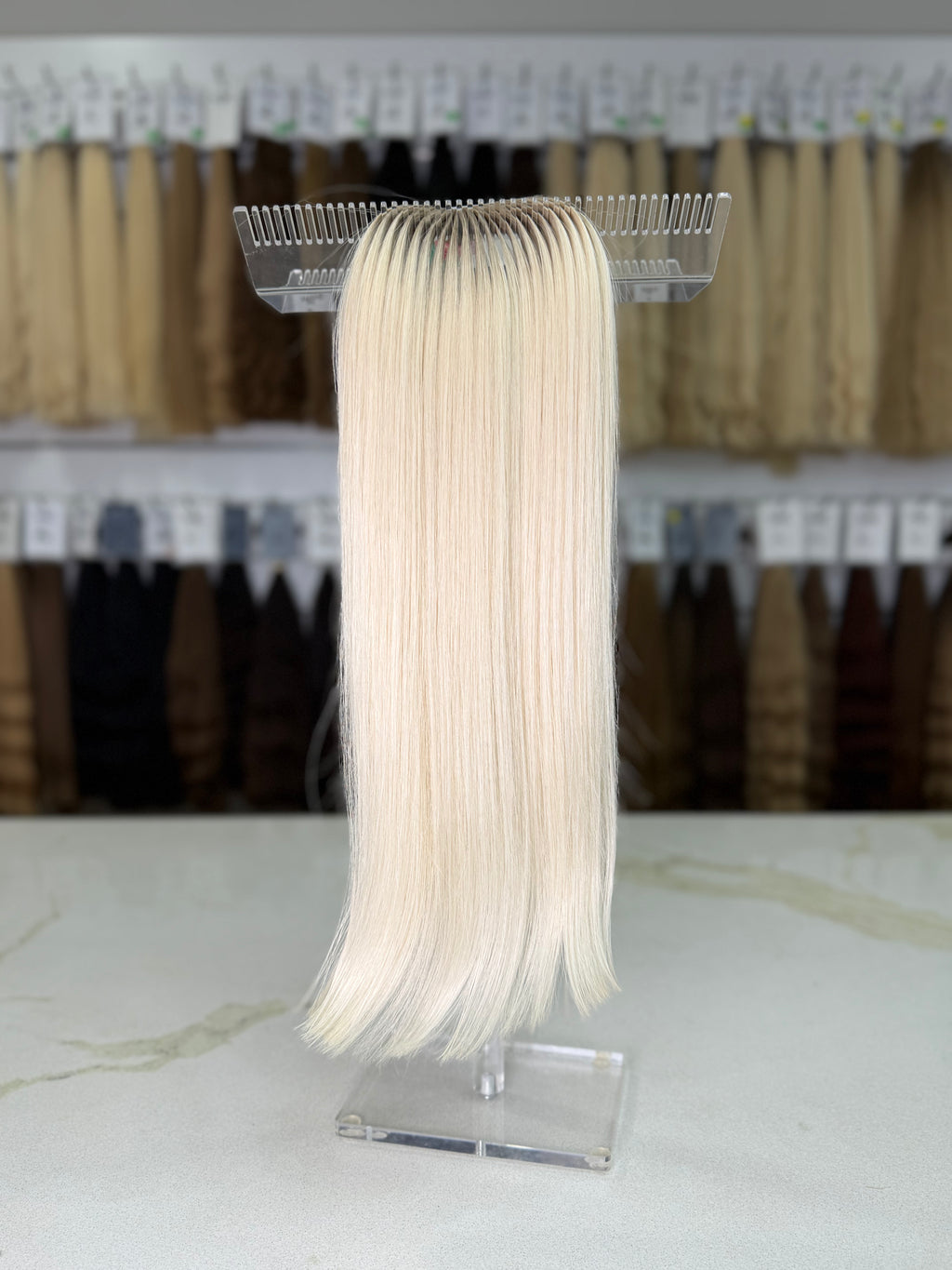 Premium Slavic Bulk Hair Straight – Blonde Ombre 22"
