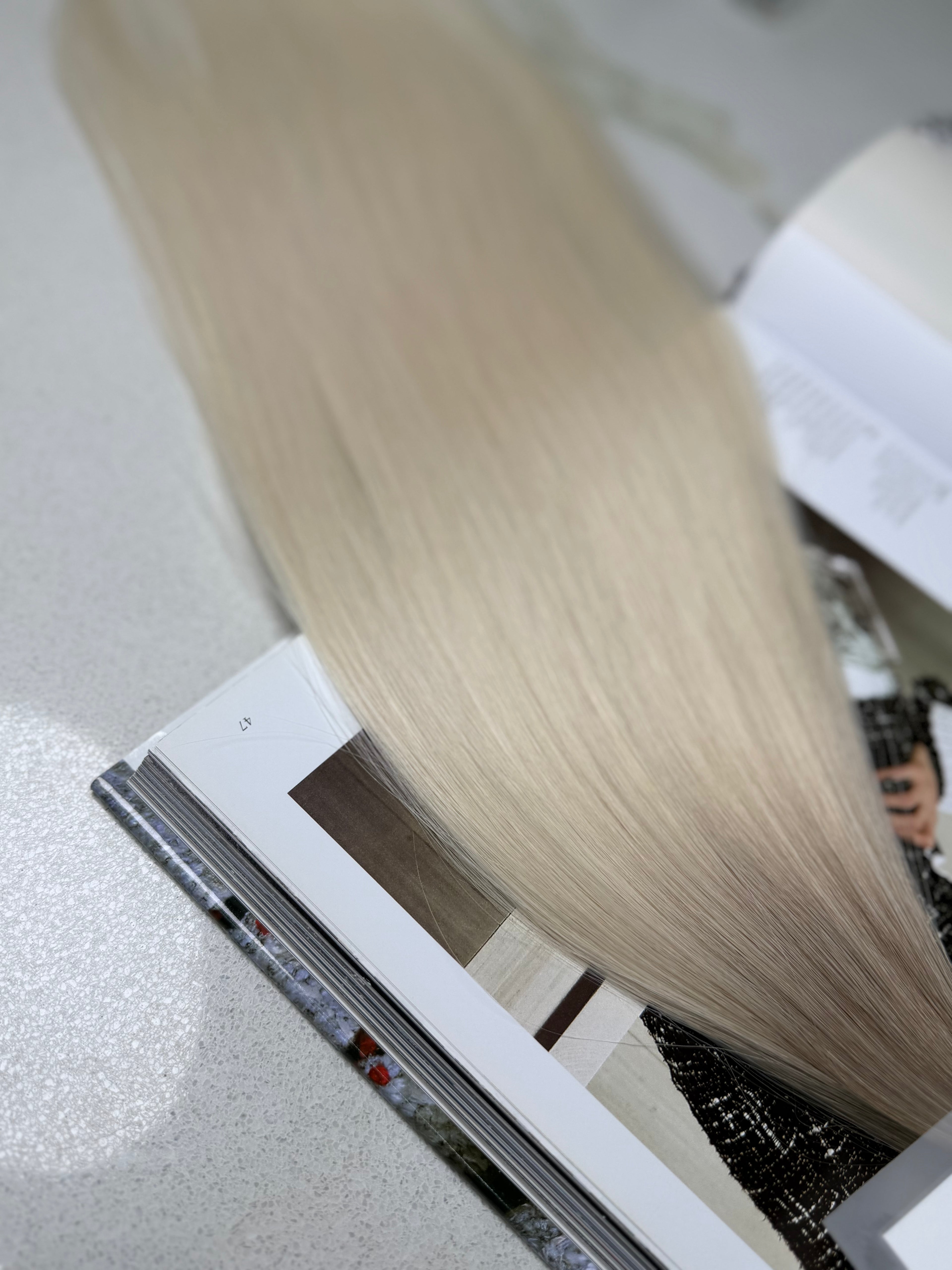 Premium Slavic Bulk Hair Straight – Blonde Ombre 22"