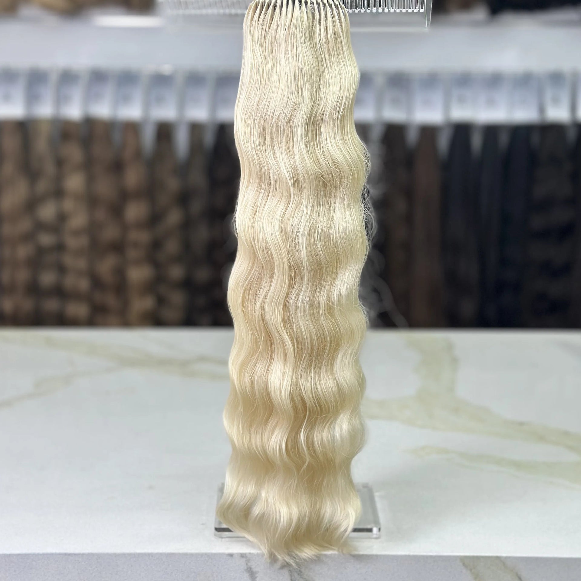 K-tip Slavic hair, colored, wavy 24 inch, 148gr, 207str