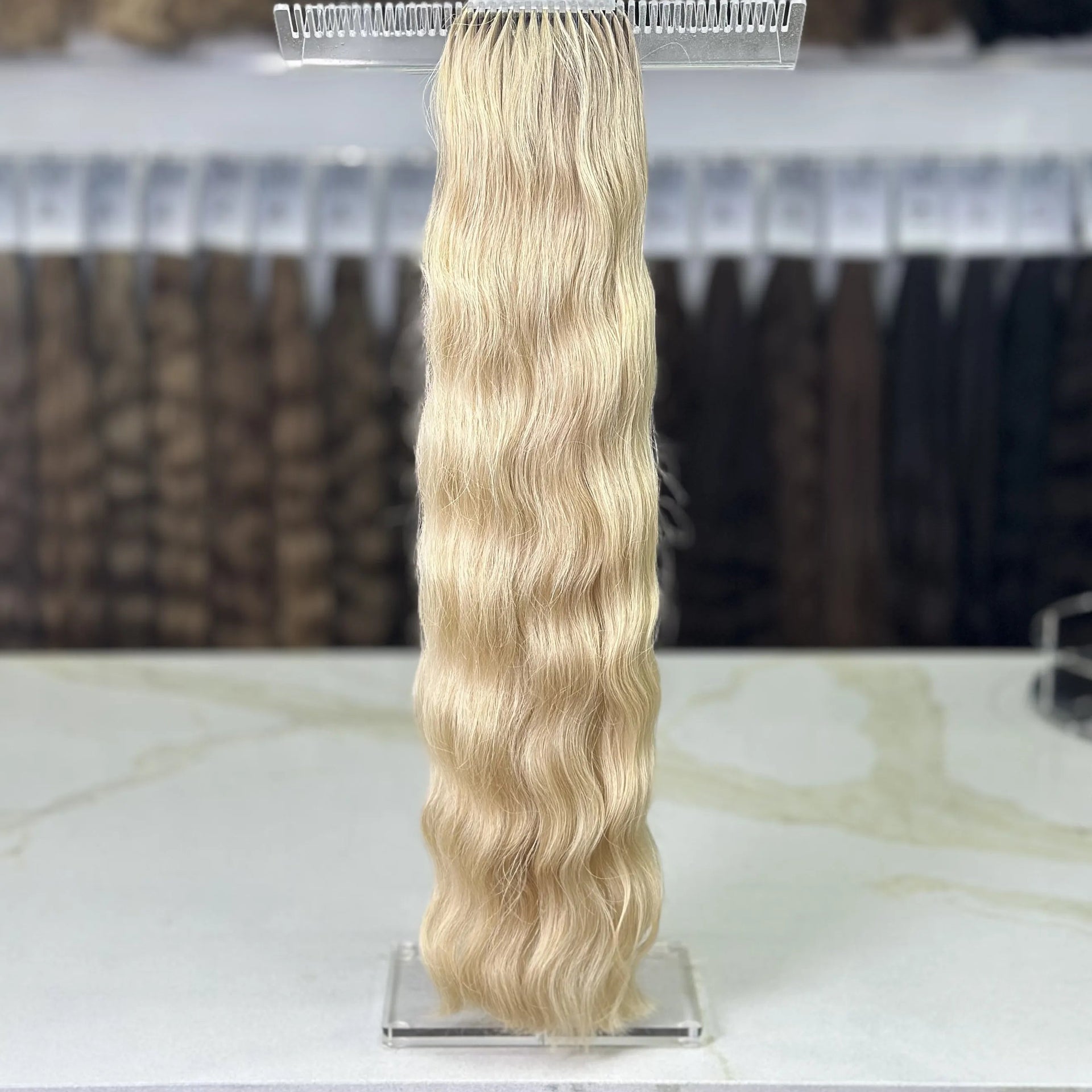 K-tip Slavic hair, colored, wavy 24 inch, 104gr, 207str
