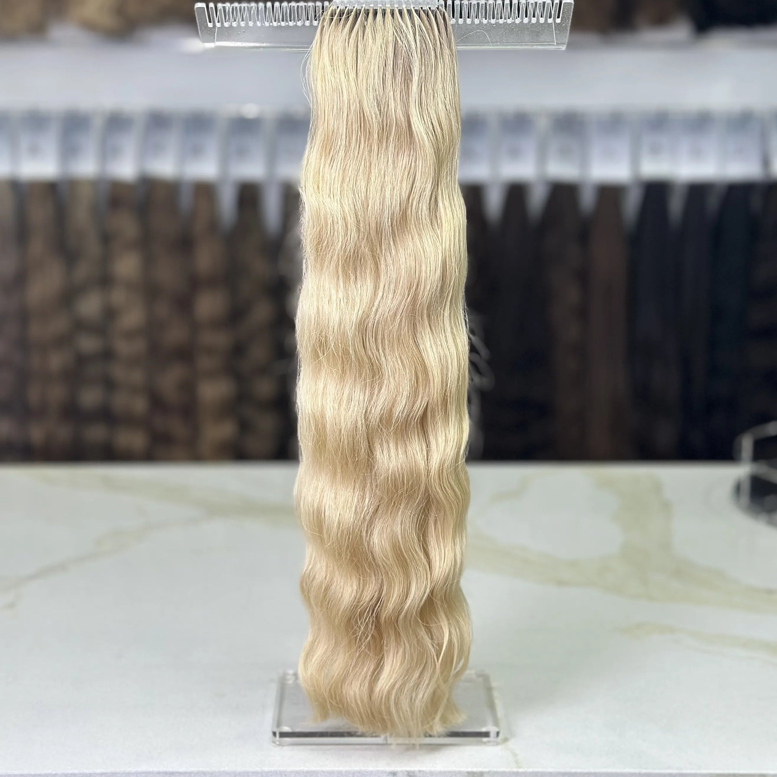 K-tip Slavic hair, colored, wavy 24 inch, 104gr, 207str - LUXHAIRNYCSHOP