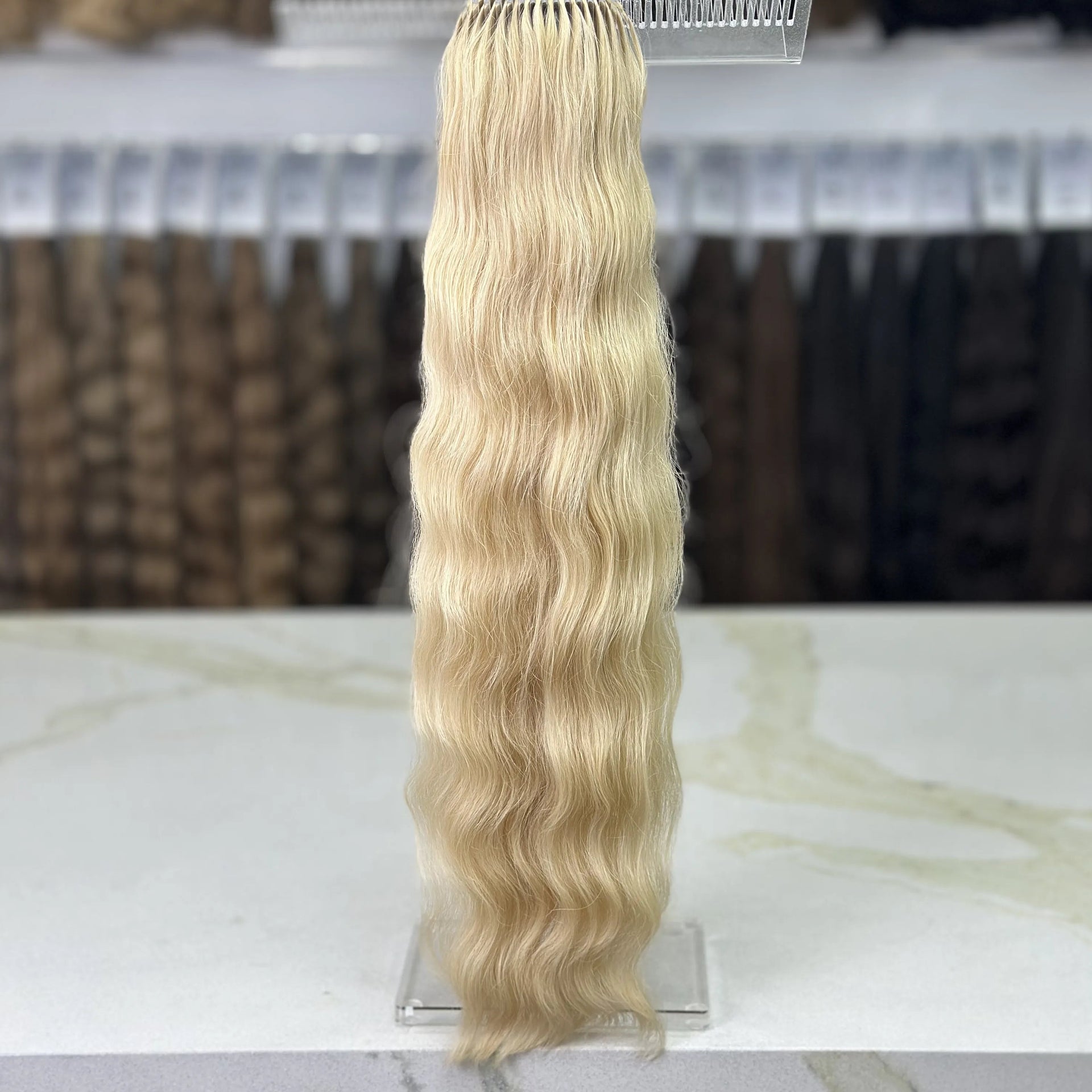 K-tip Slavic hair, colored, wavy 24 inch, 141gr, 240str