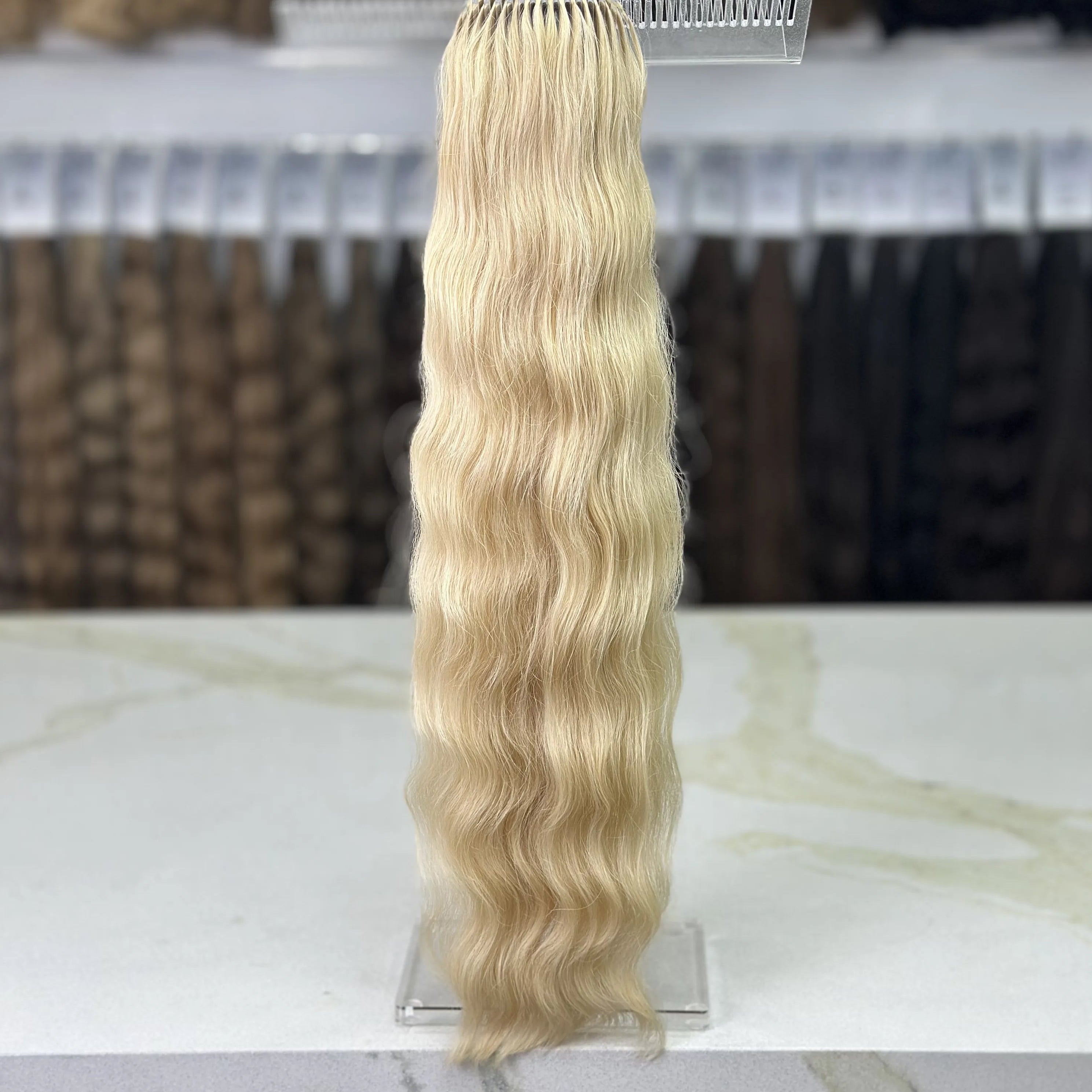 K-tip Slavic hair, colored, wavy 24 inch, 141gr, 240str - LUXHAIRNYCSHOP
