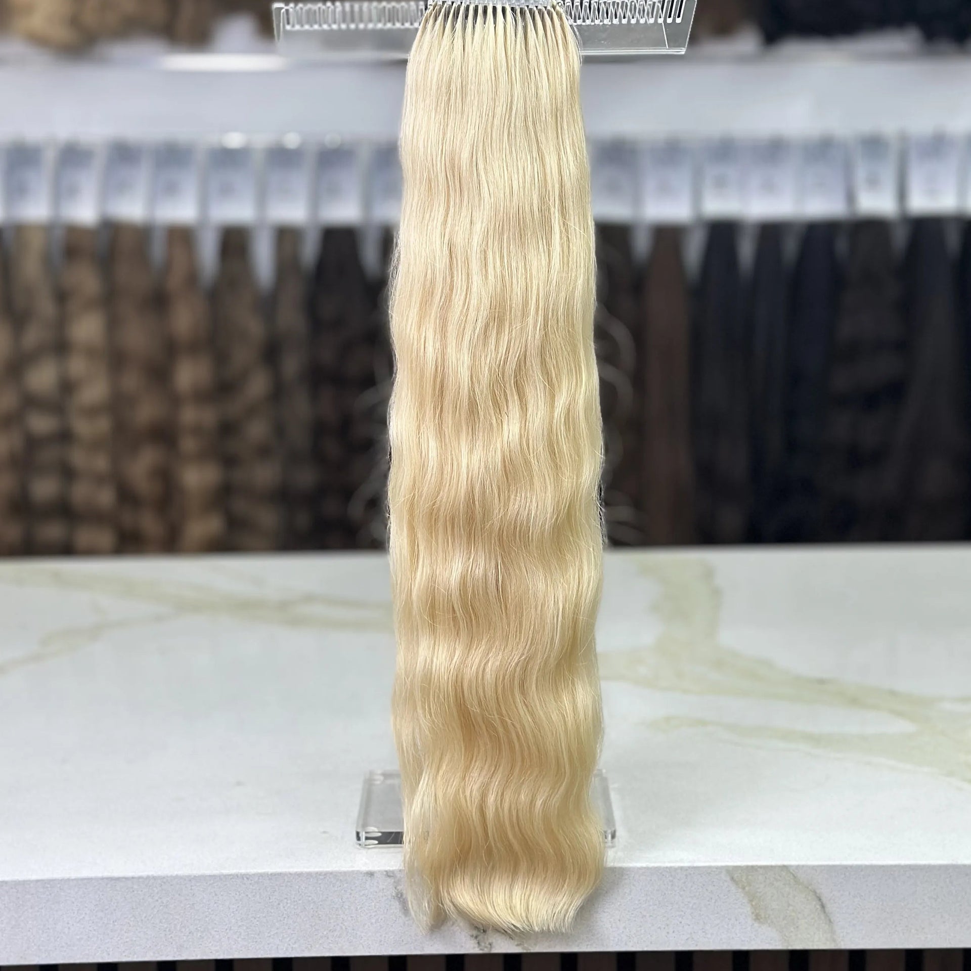 K-tip Slavic hair, colored, wavy 24 inch, 132gr, 177str