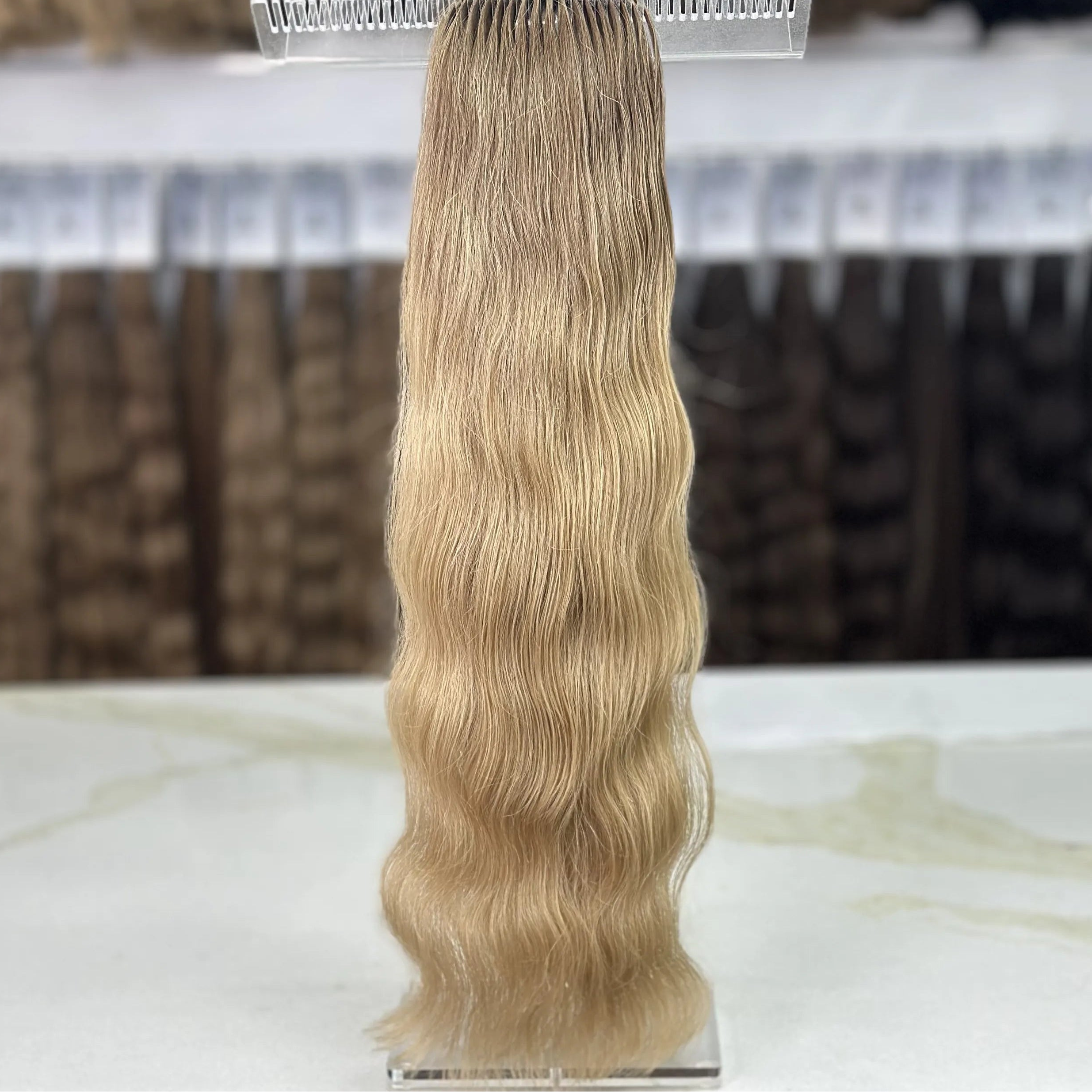 K-tip Slavic hair, colored, wavy 24 inch, 125gr, 191str - LUXHAIRNYCSHOP