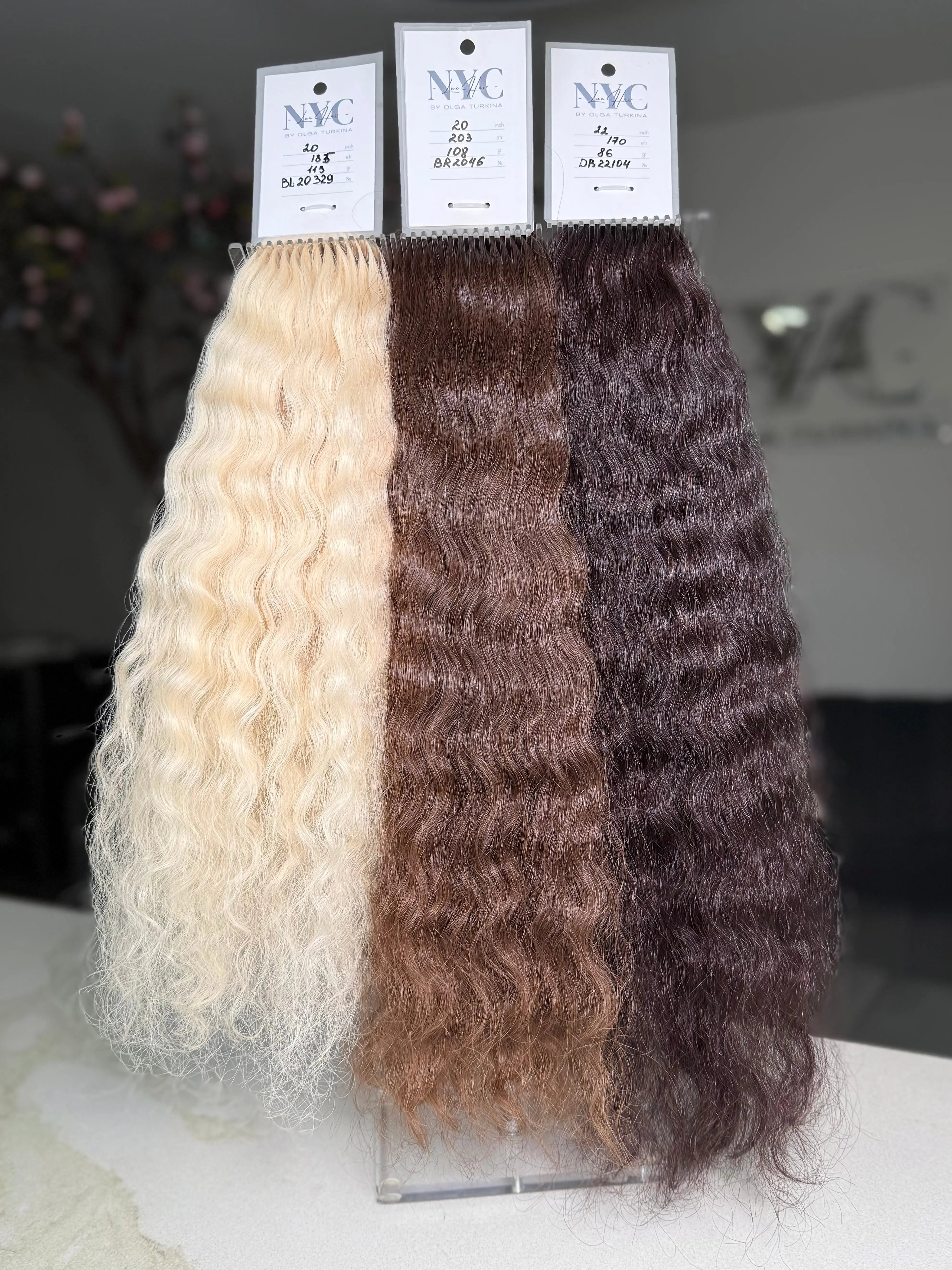 K-Tip Slavic Hair Bundle – Mixed Colors, Curly/Wavy LUXHAIRNYCSHOP
